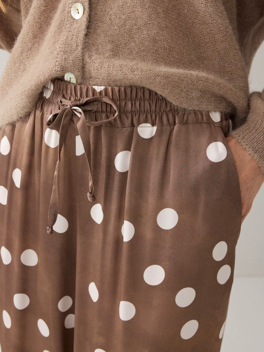 Summum Polka Dot Trousers-Beige