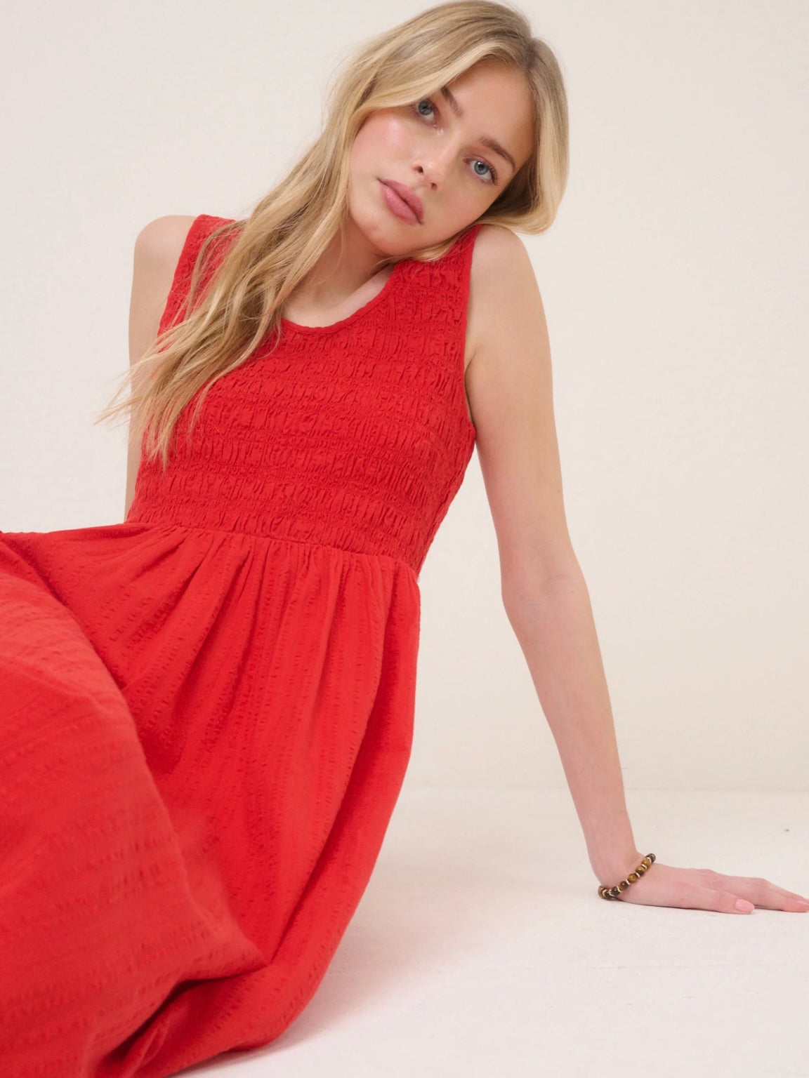 Nobody's Child Kinsley Red Sleeveless Midi Dress