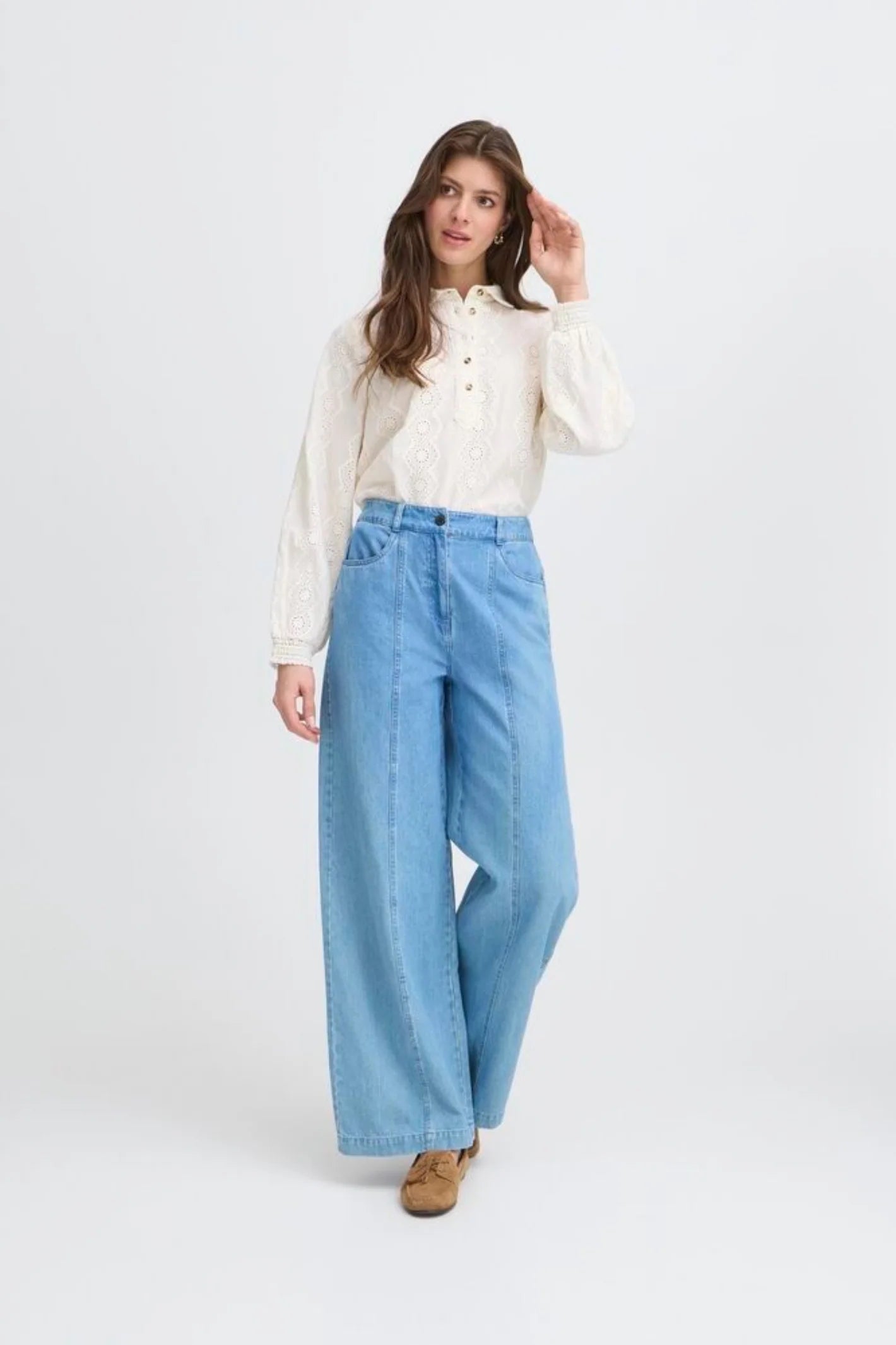 Atelier Rêve Irlauren Cotton Blouse-Birch