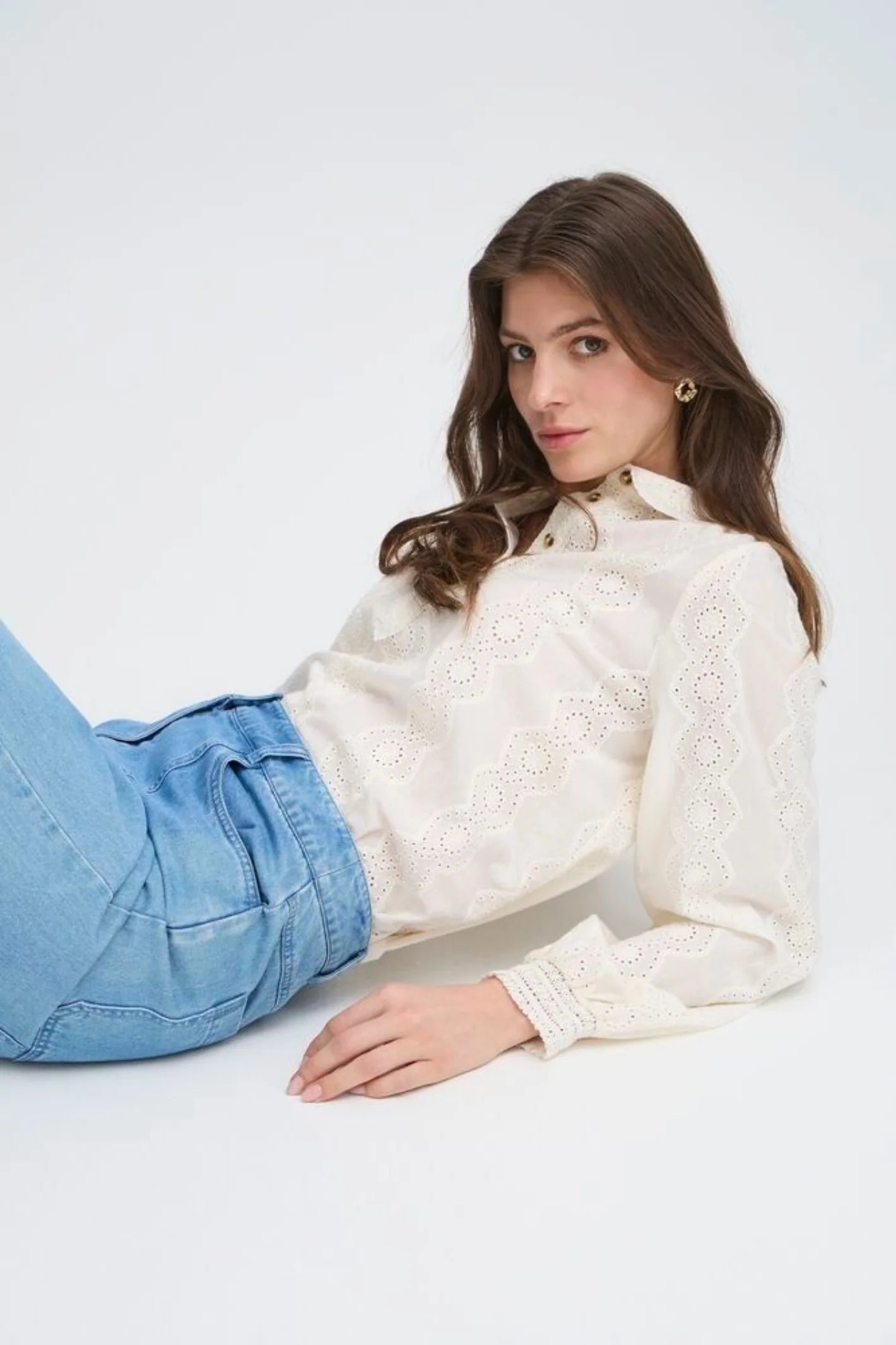 Atelier Rêve Irlauren Cotton Blouse-Birch