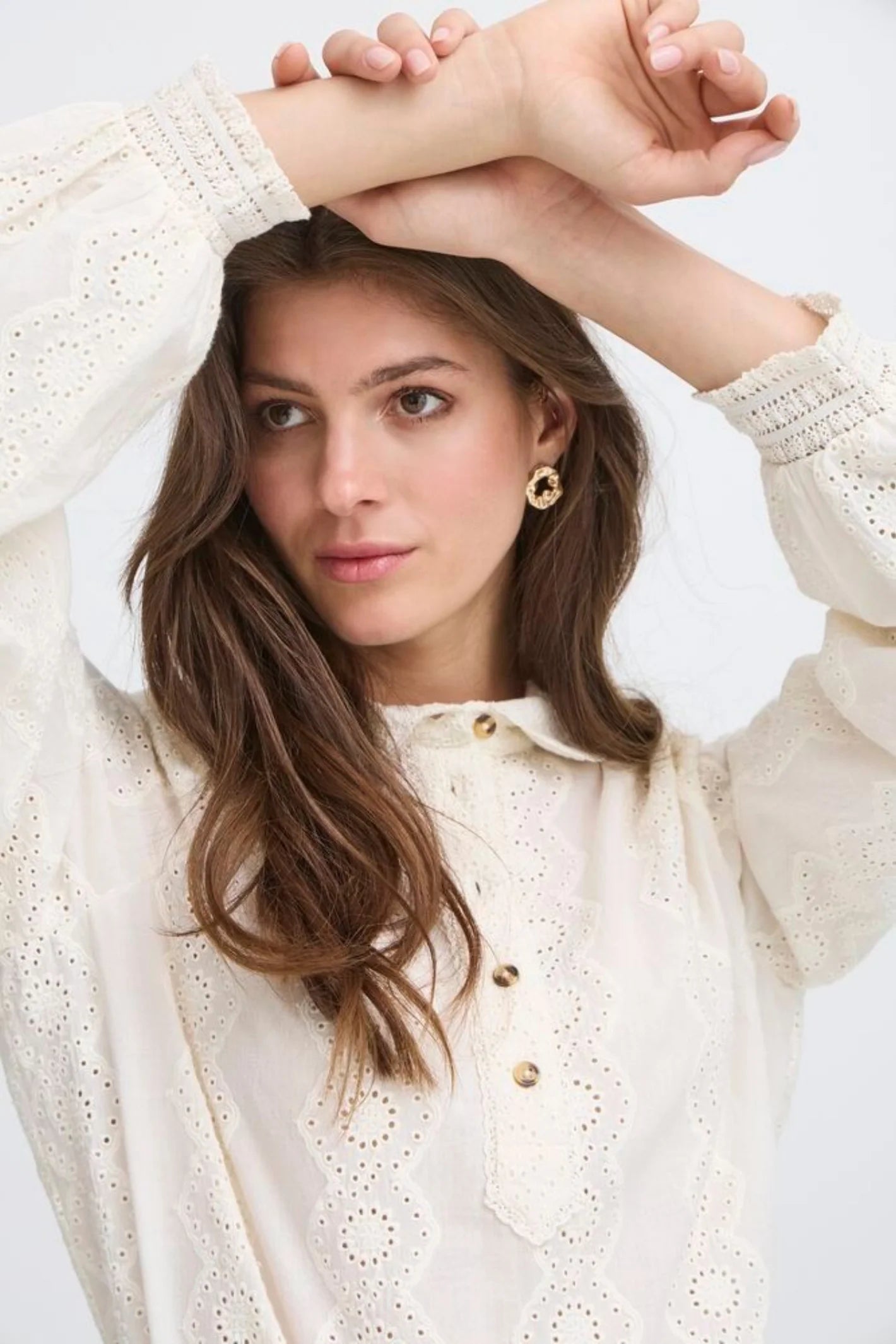 Atelier Rêve Irlauren Cotton Blouse-Birch
