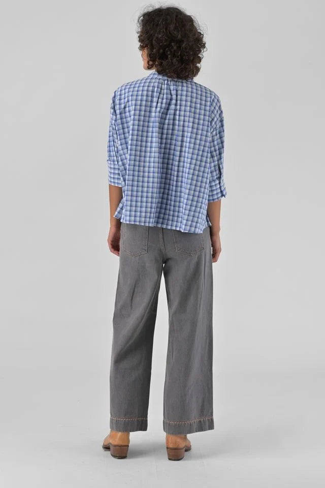 Orfeo Simone Gingham Sunset Shirt-Vichy Blue