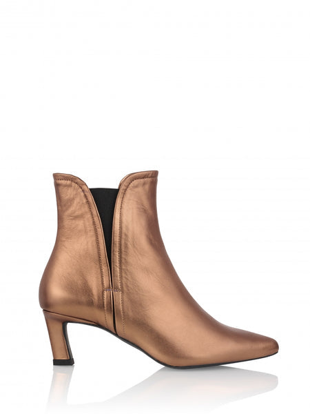 DWRS Metallic Ankle Boots-Bronze