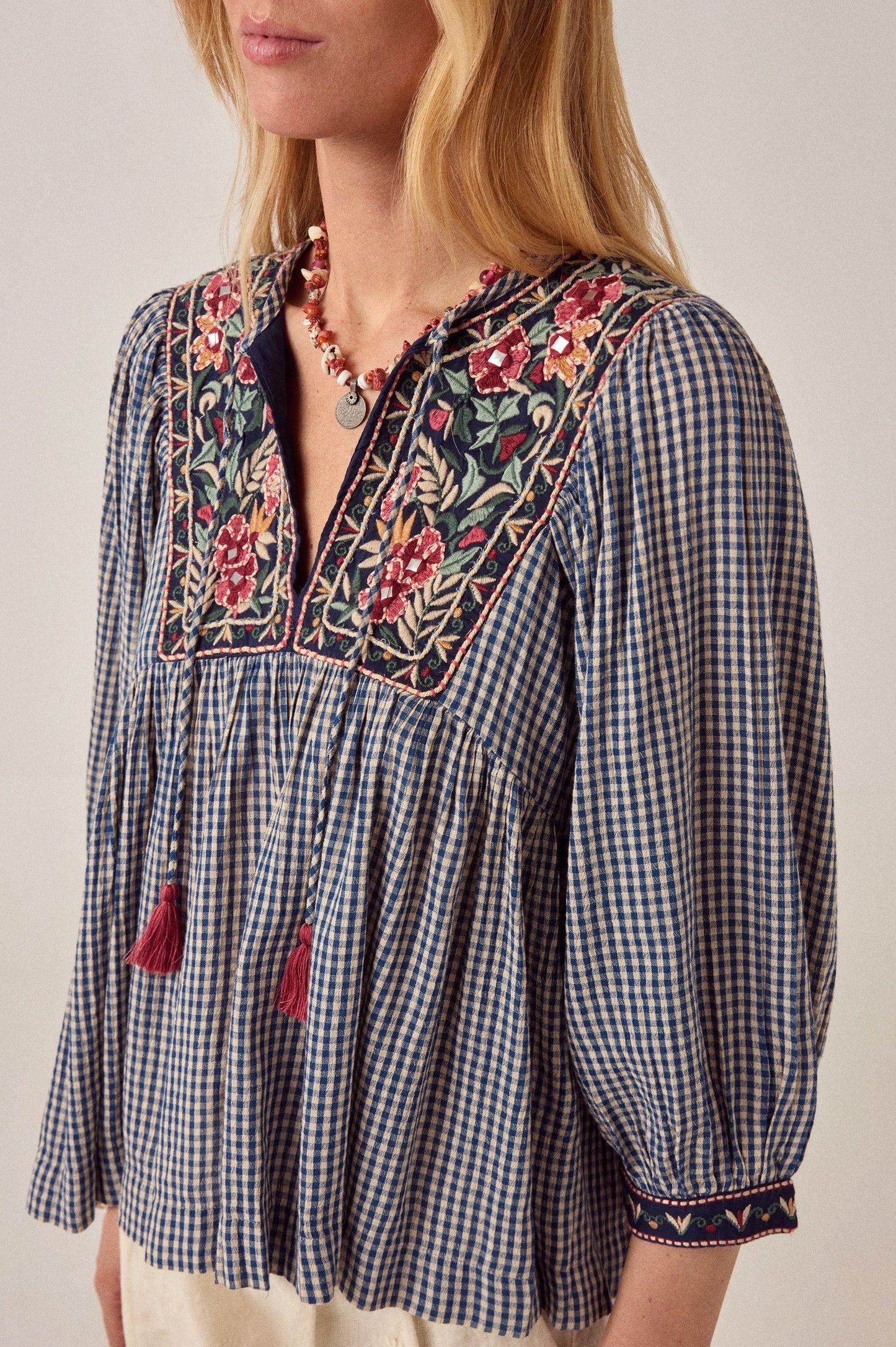 Maison Hotel April Blouse-Bleu Picnic
