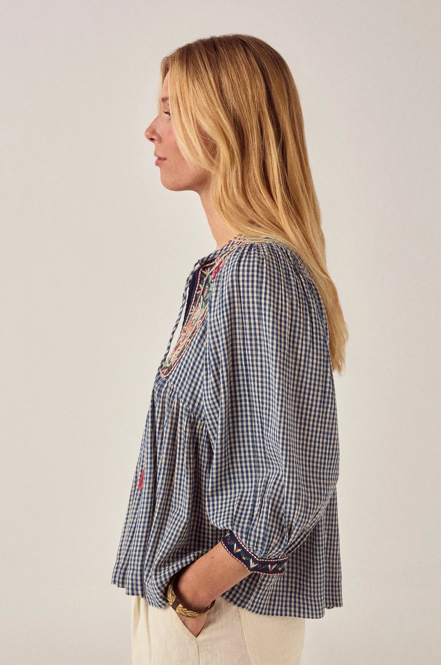 Maison Hotel April Blouse-Bleu Picnic