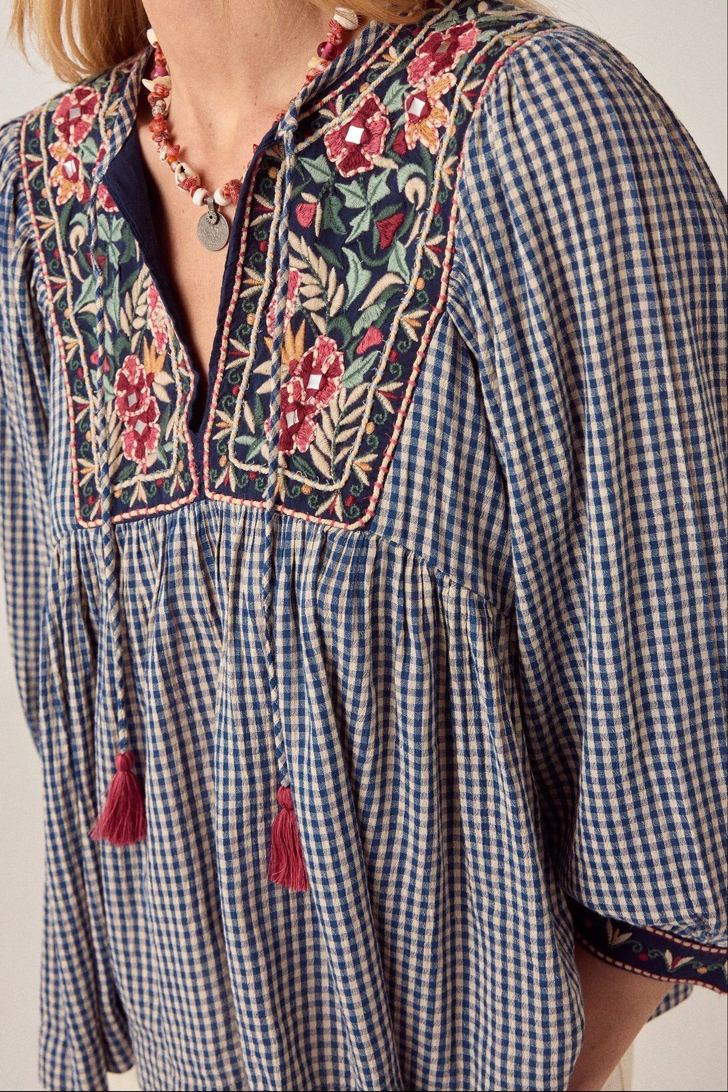 Maison Hotel April Blouse-Bleu Picnic