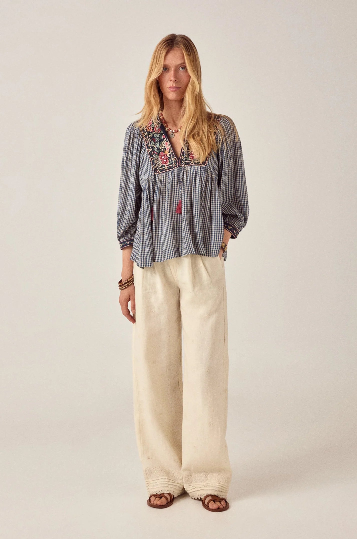 Maison Hotel April Blouse-Bleu Picnic