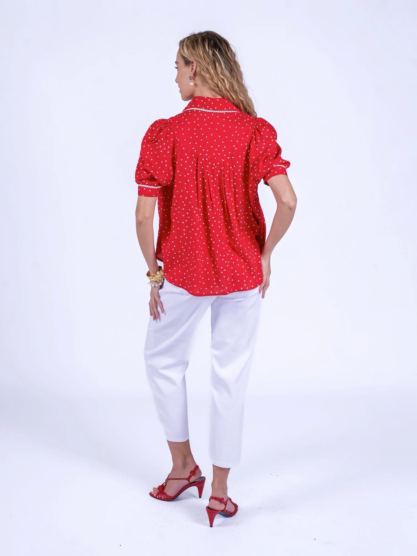 Newday Originals Paddington Blouse in Red Polka Dot