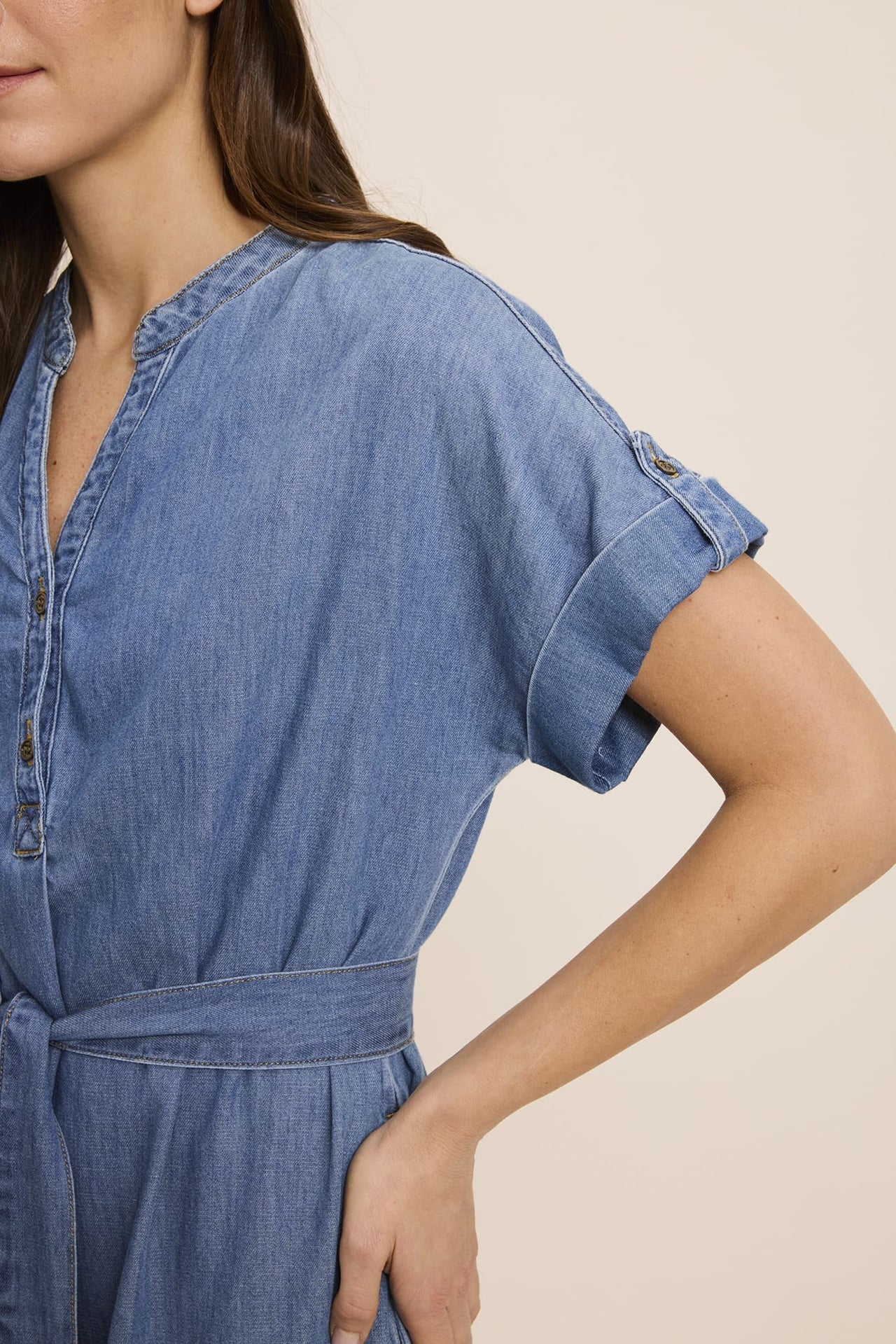 Five Renee Light Blue Denim Dress