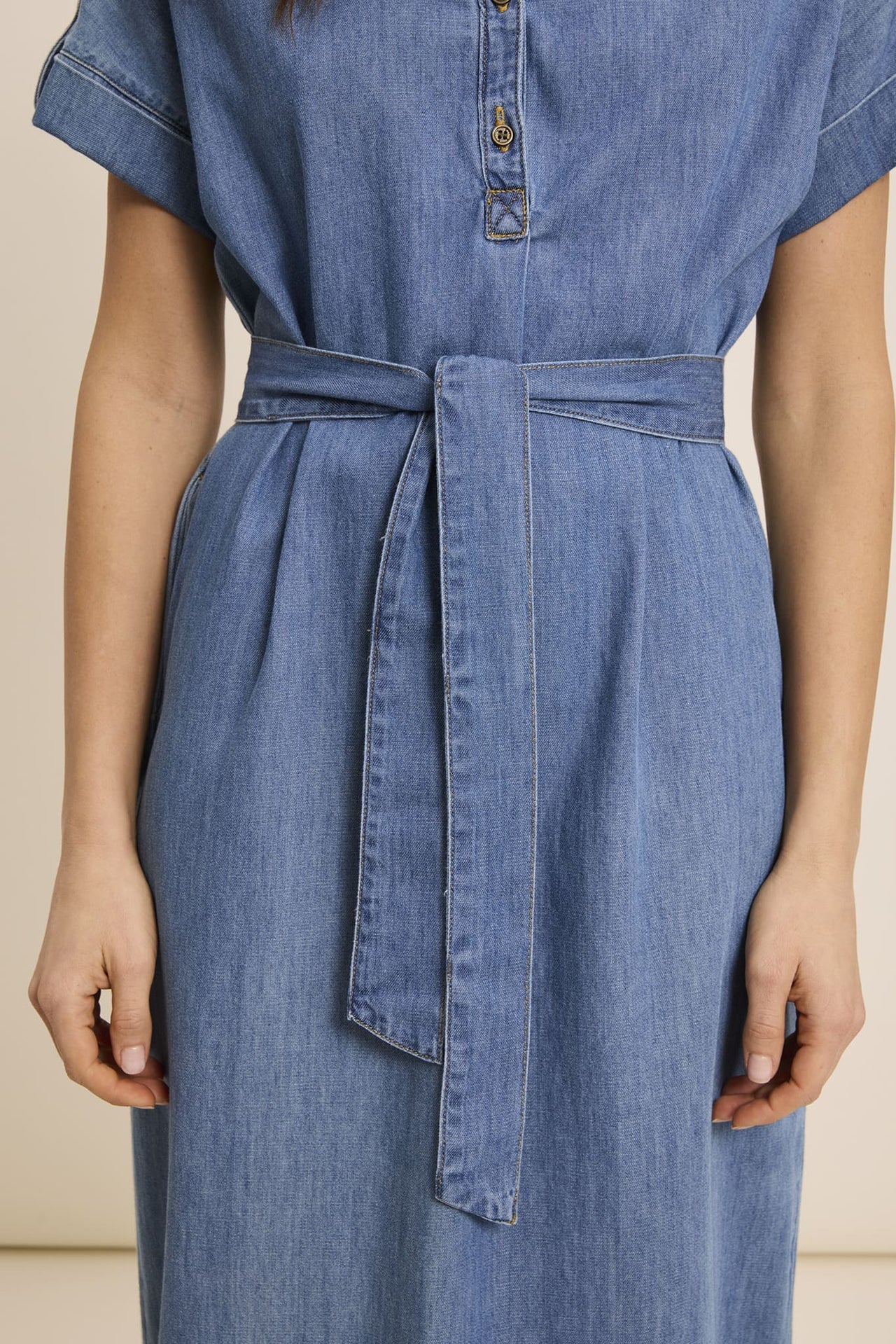 Five Renee Light Blue Denim Dress