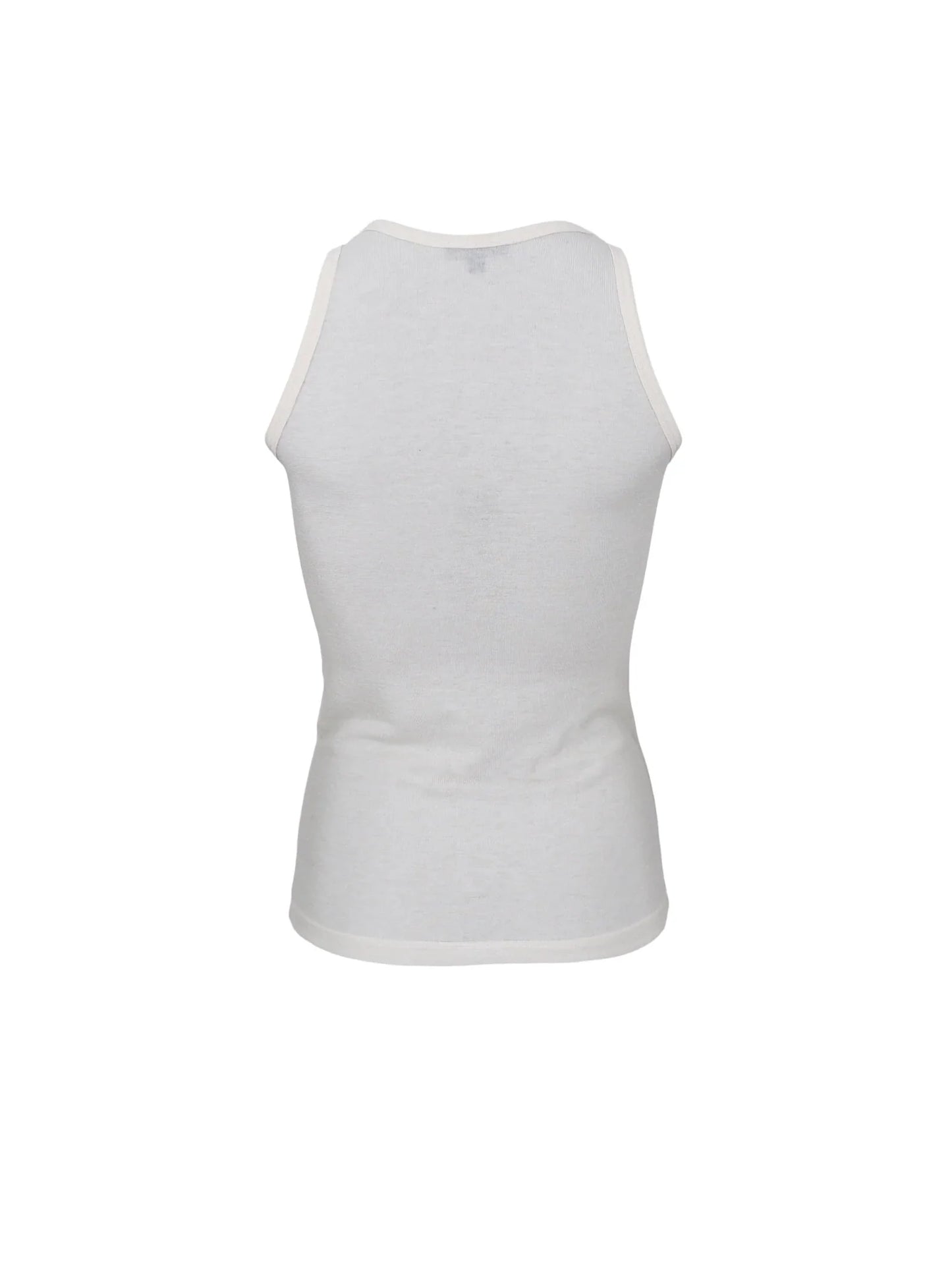 Black Colour Faye Lurex Vest Top-Off White