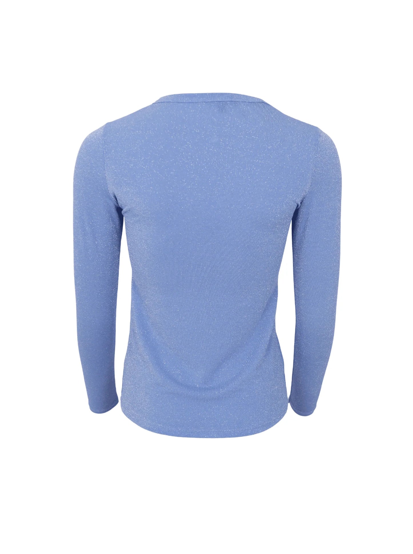 Black Colour Faye Long Sleeve Lurex Top-Light Blue