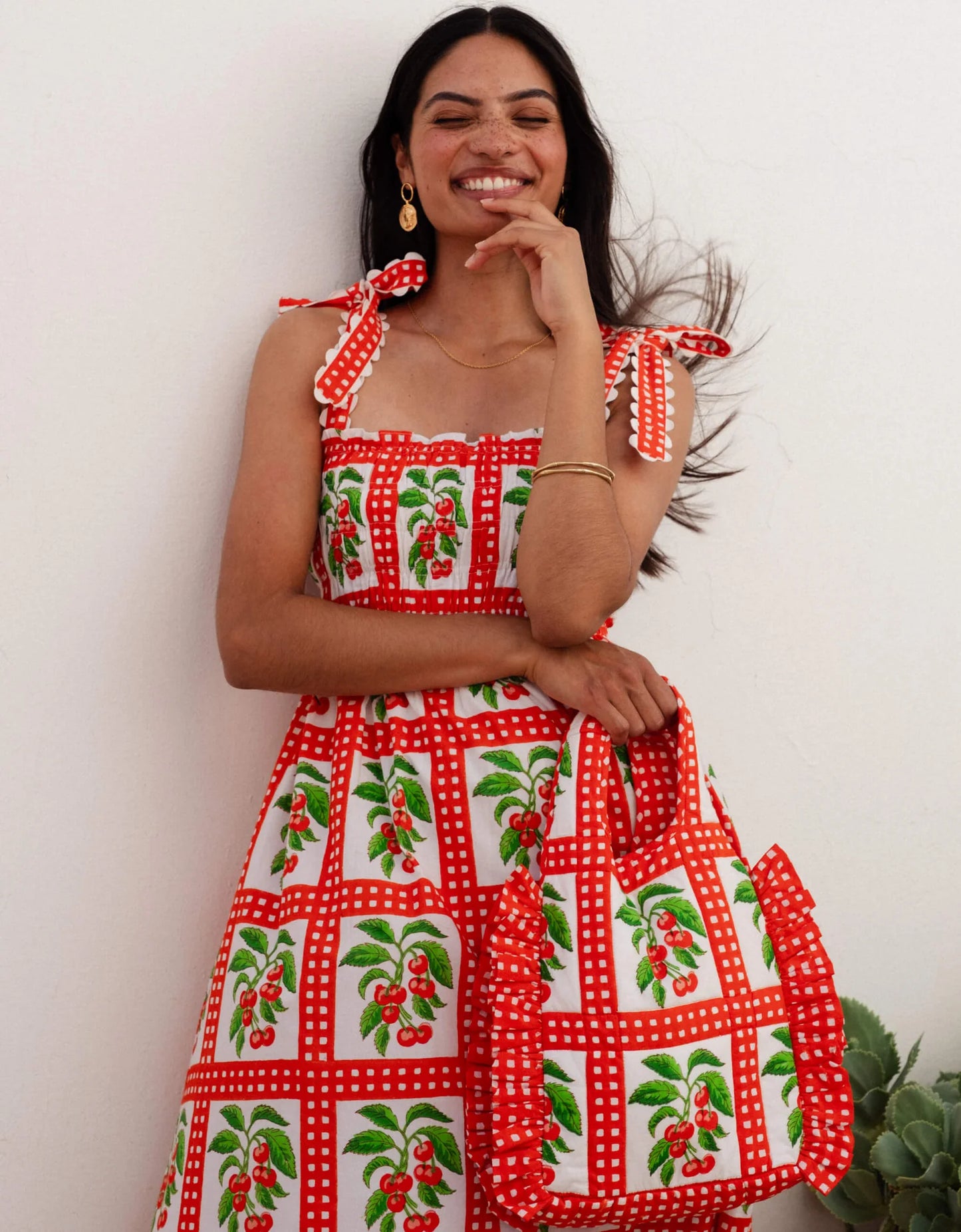 Pink City Prints Cherry Picnic Immy Dress