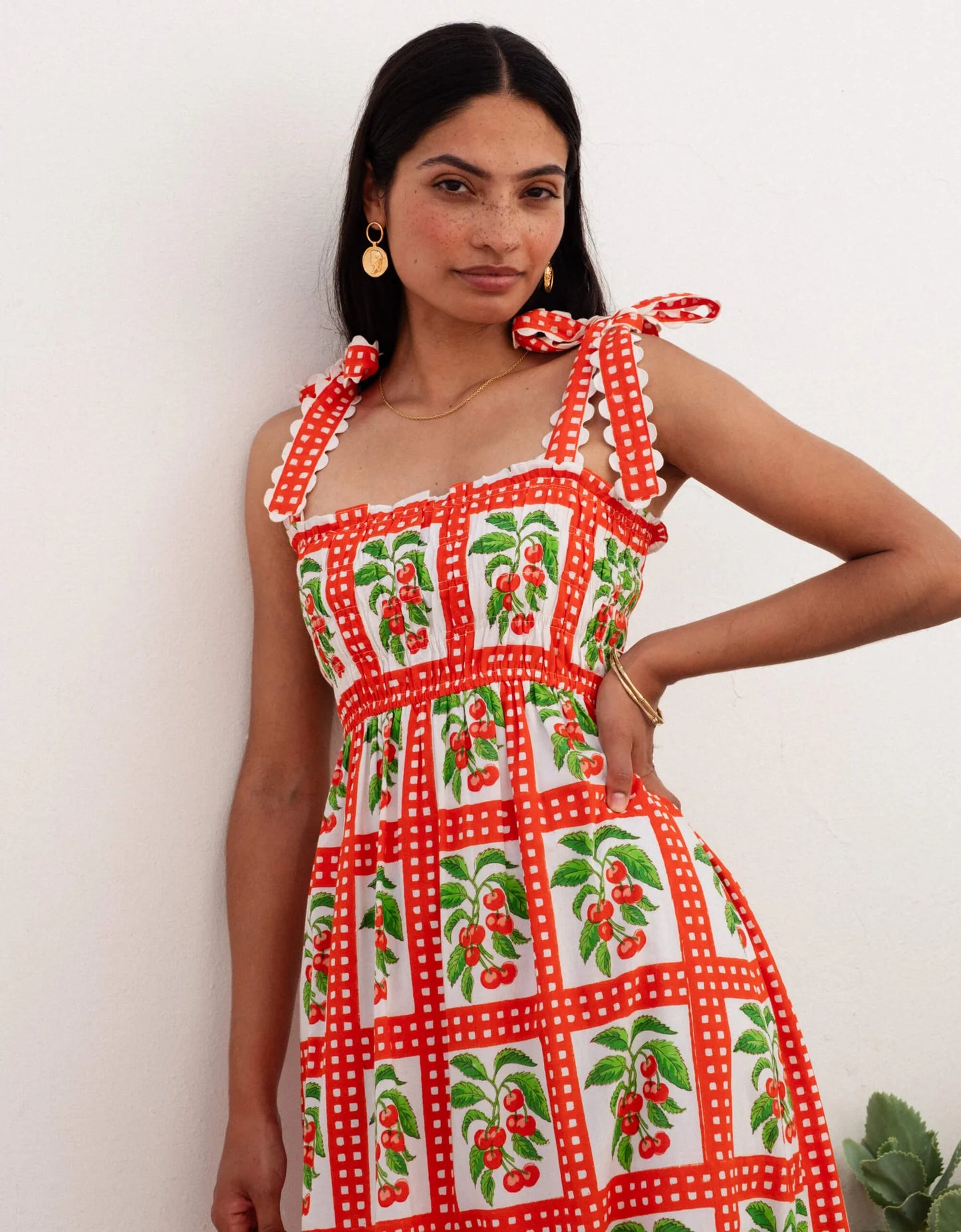 Pink City Prints Cherry Picnic Immy Dress