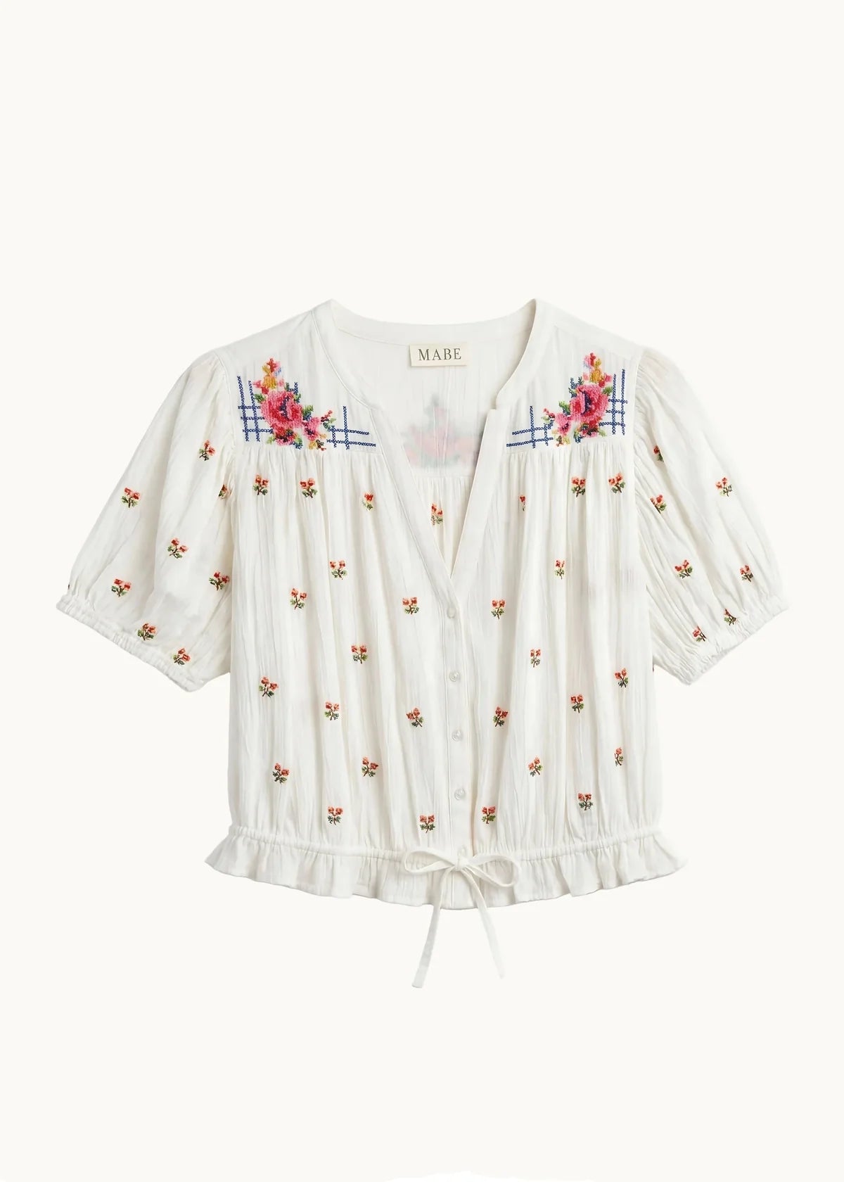 M.A.B.E Harlie Embroidered Short Sleeved Top