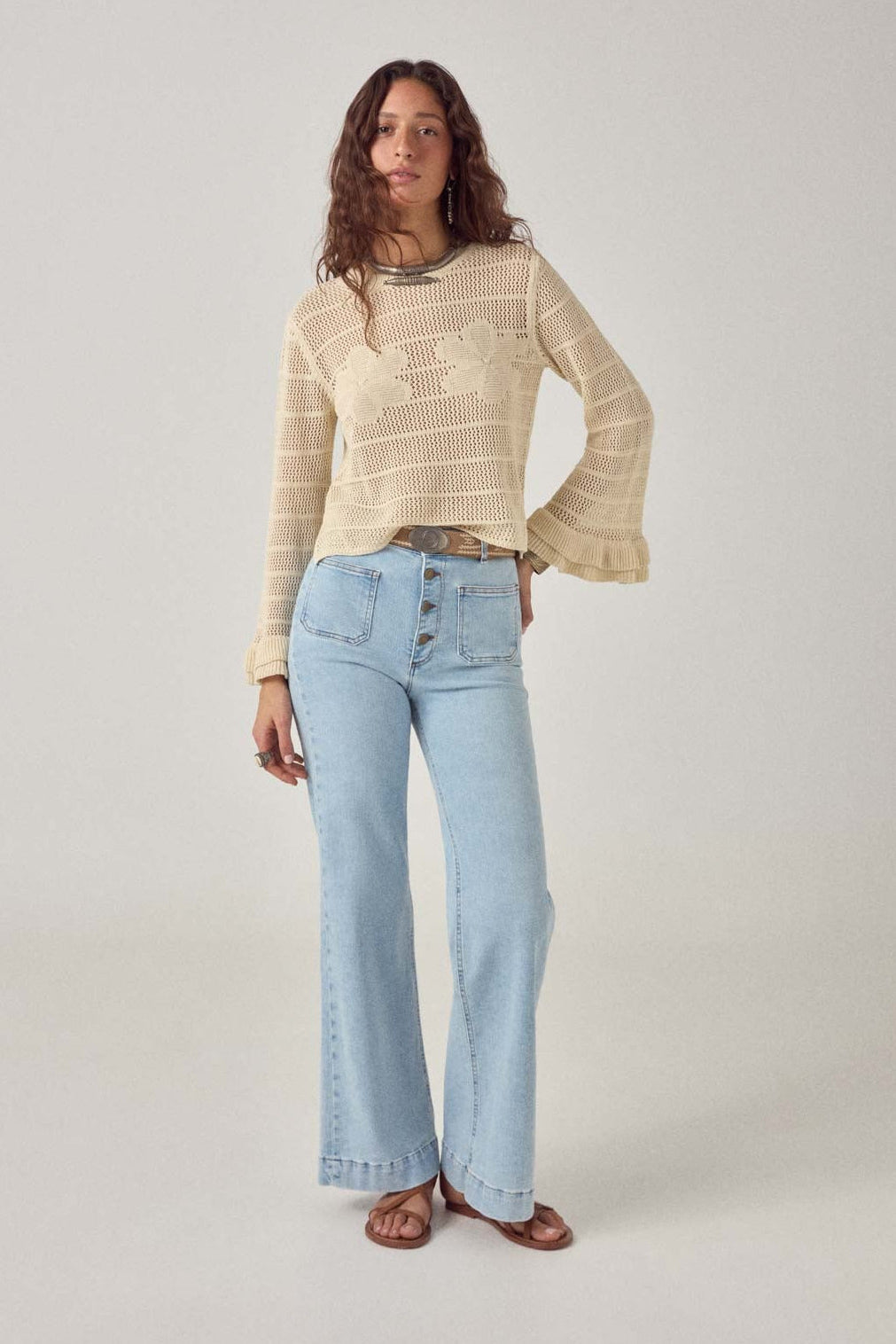 Maison Hotel Charlie Pant- Bleach Blue Denim