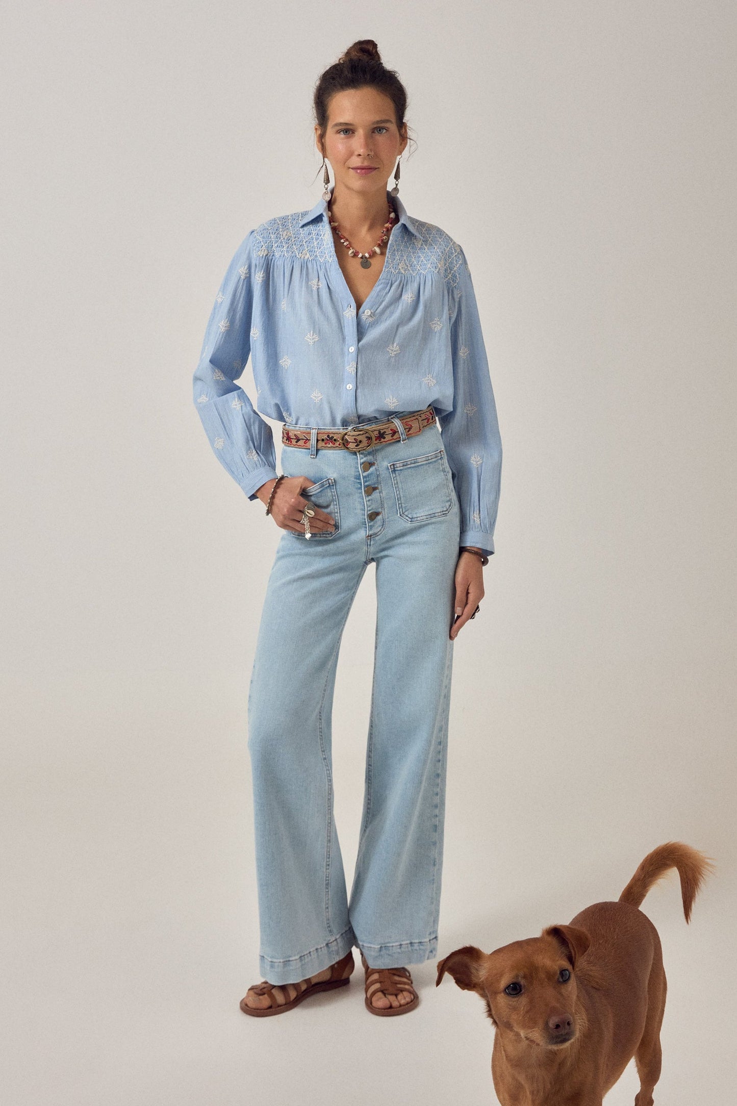 Maison Hotel James Shirt-Sky Blues