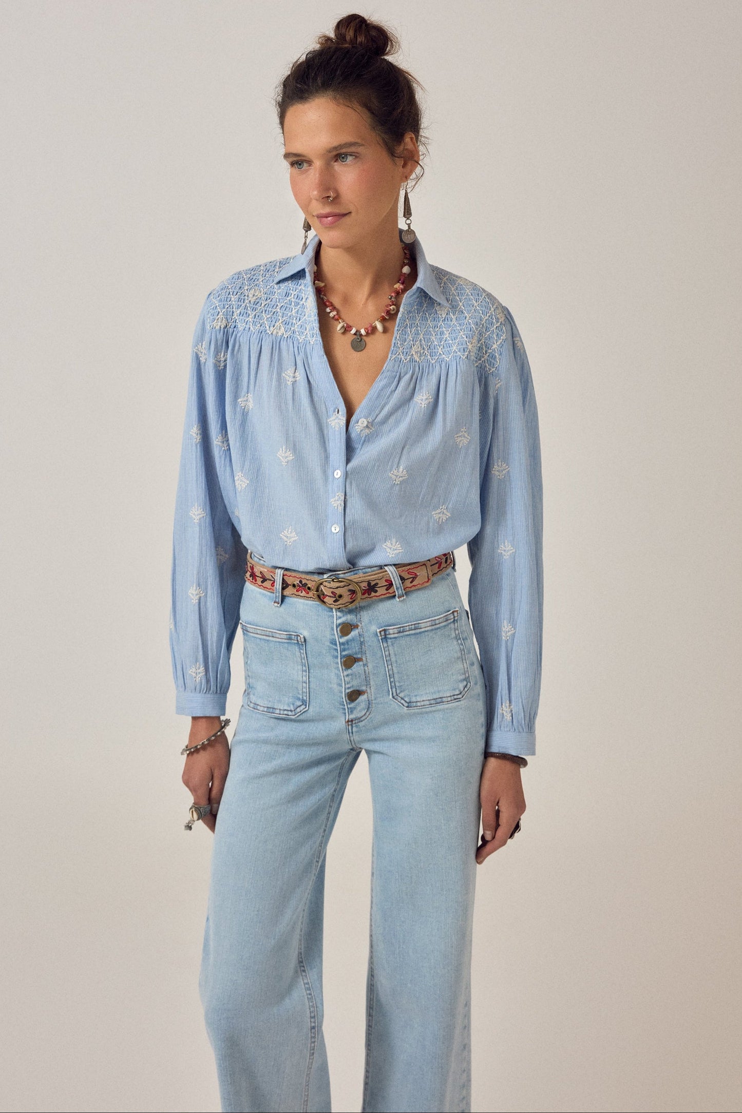 Maison Hotel James Shirt-Sky Blues