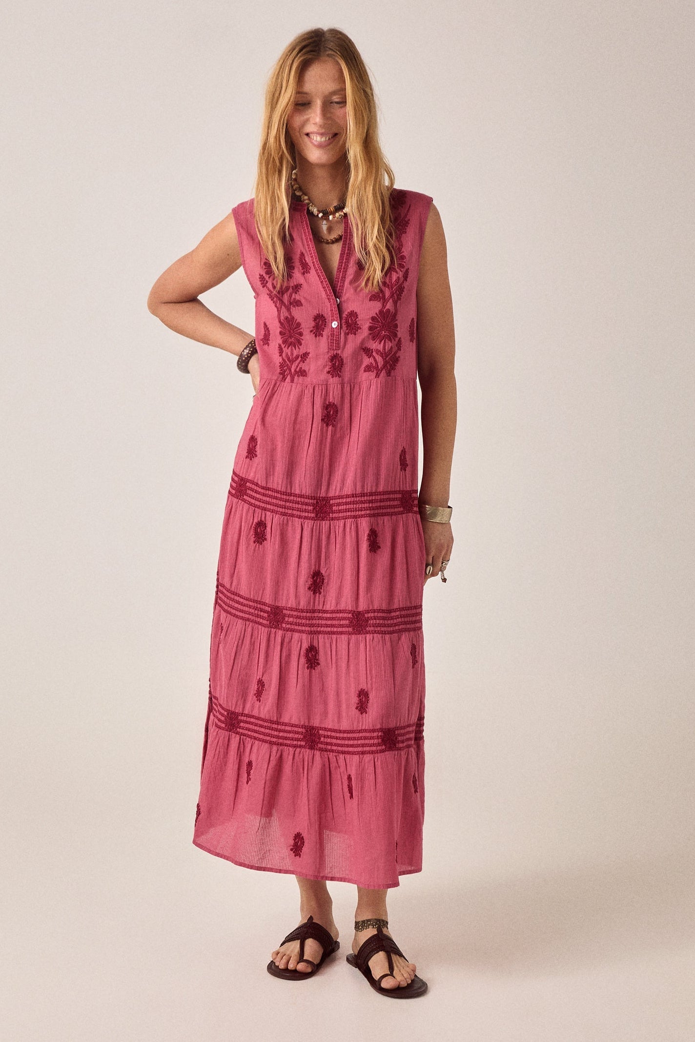 Maison Hotel Lili Sleeveless Dress -Framboise