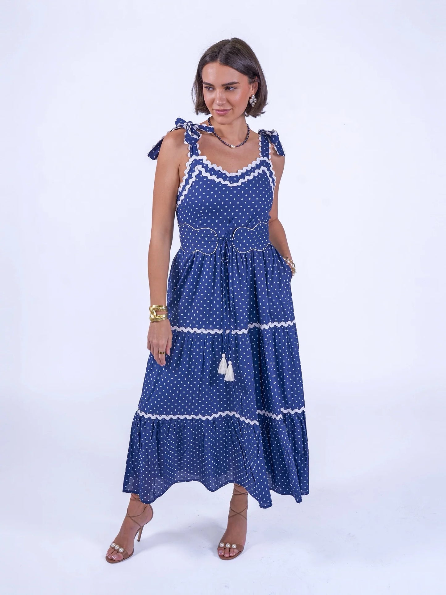 New Day Originals AMORE Dress in Navy Dotty