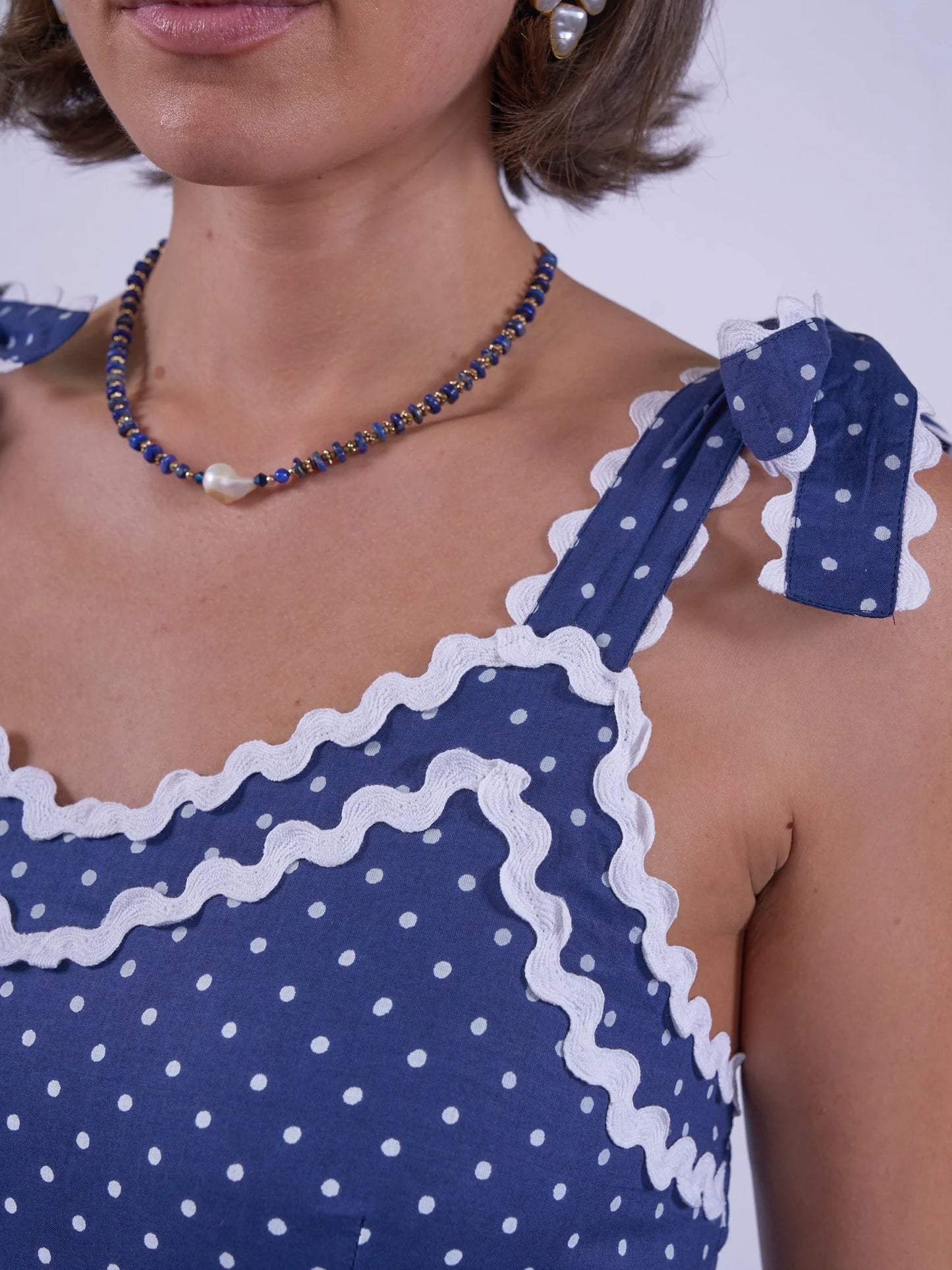 New Day Originals AMORE Dress in Navy Dotty