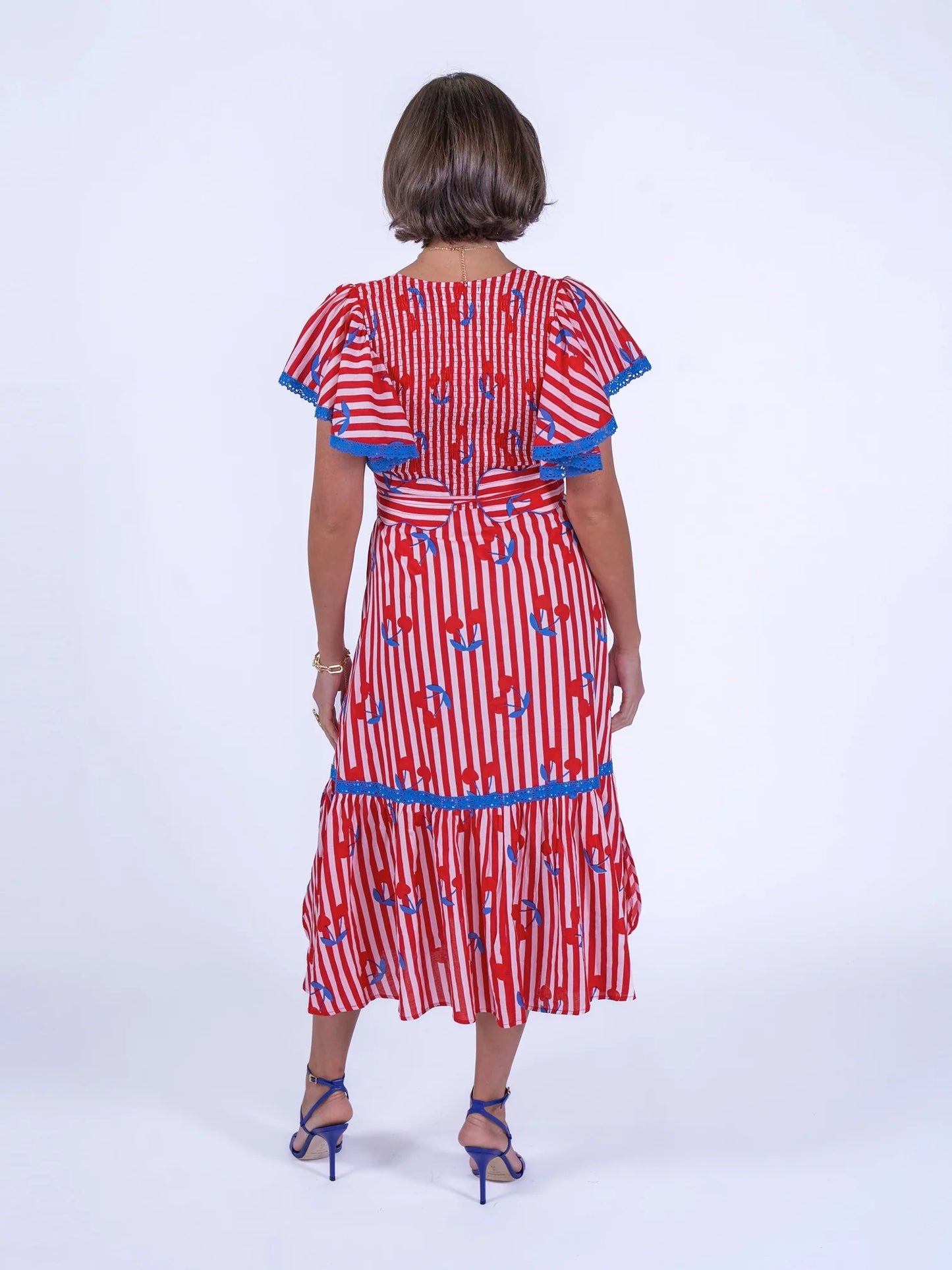 New Day Originals Feather Dress in Cherry Stripe