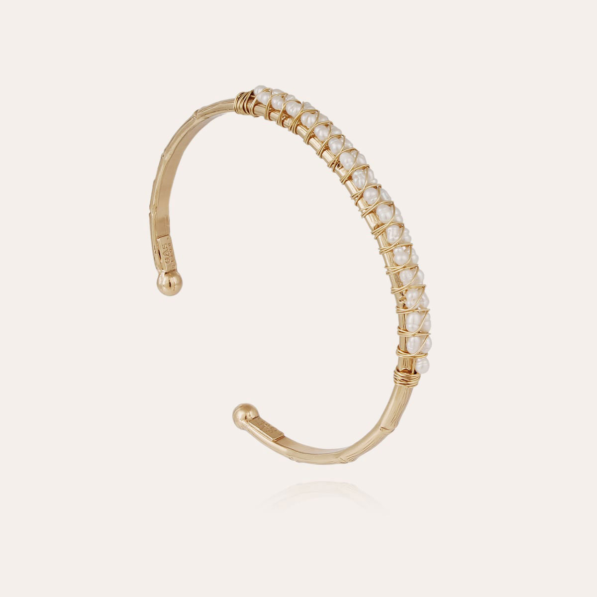 Gas Bijoux Lyre Bangle-White Mother of Pearl