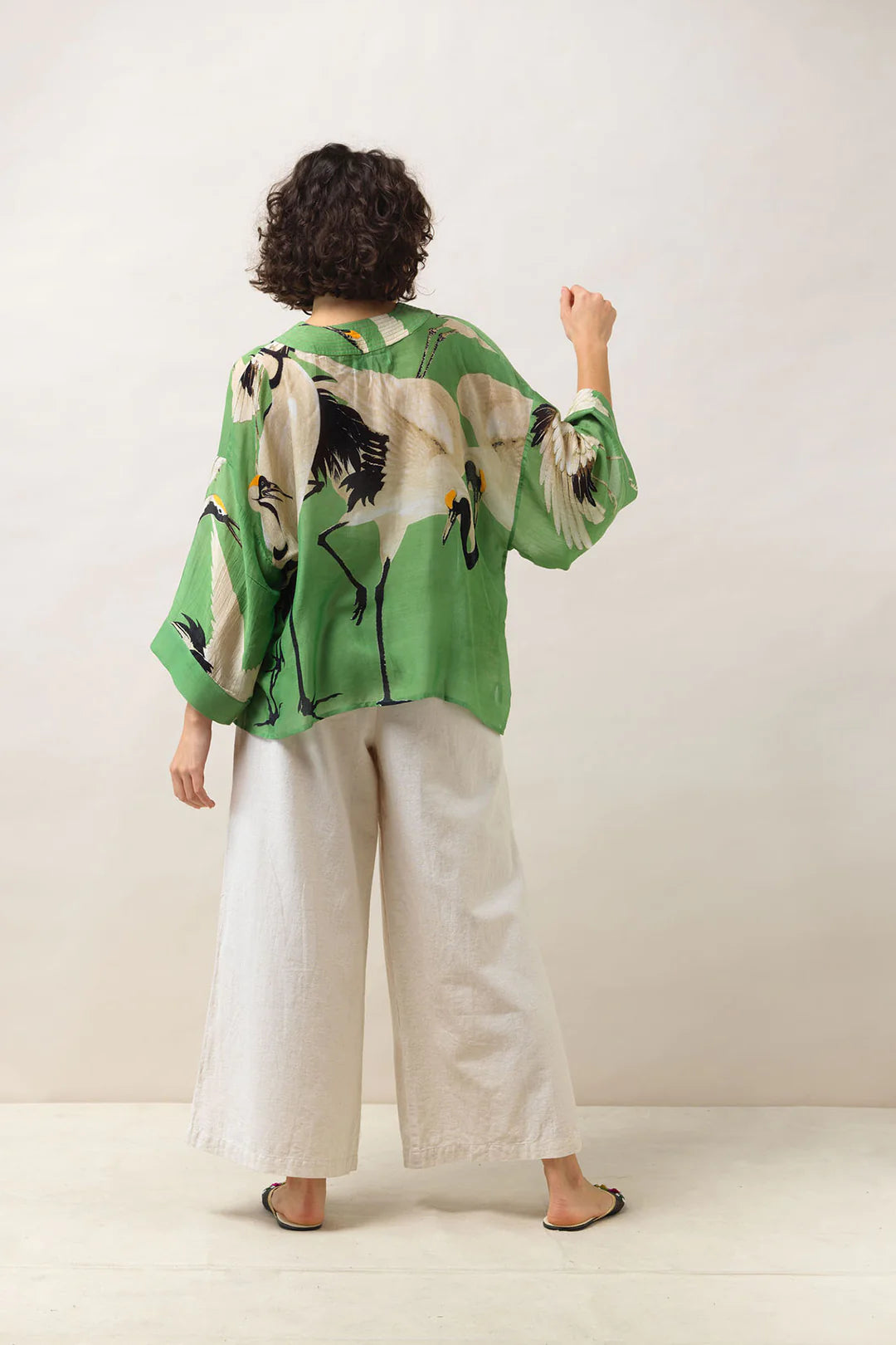 One Hundred Stars Kimono Stork Pea Green