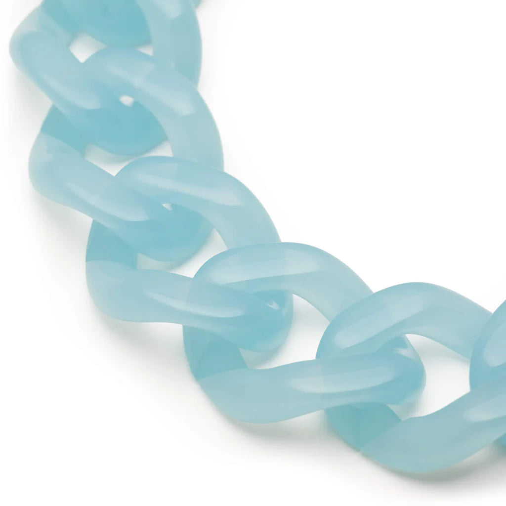 Vanessa Baroni Flat Chain Bracelet Opaline Blue