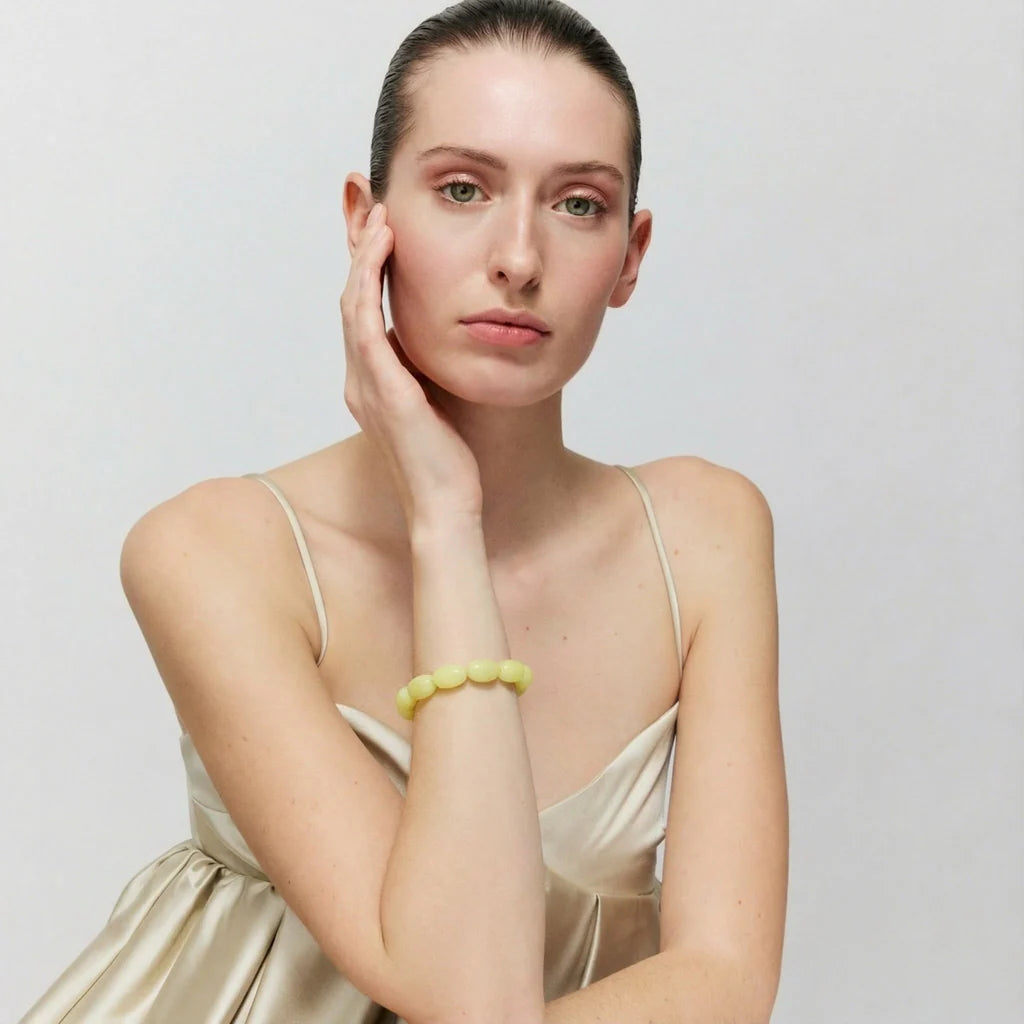 Vanessa Baroni Olive Flex Bracelet Lemon Marble
