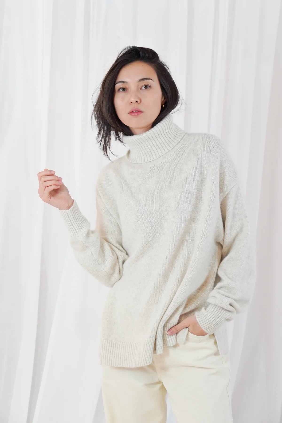 TWNS Greeley Jumper- mottled beige