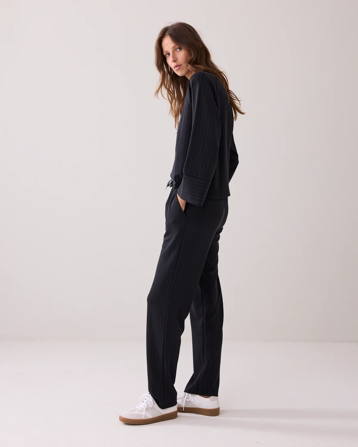 Summum Soft Scuba Pinstripe Top