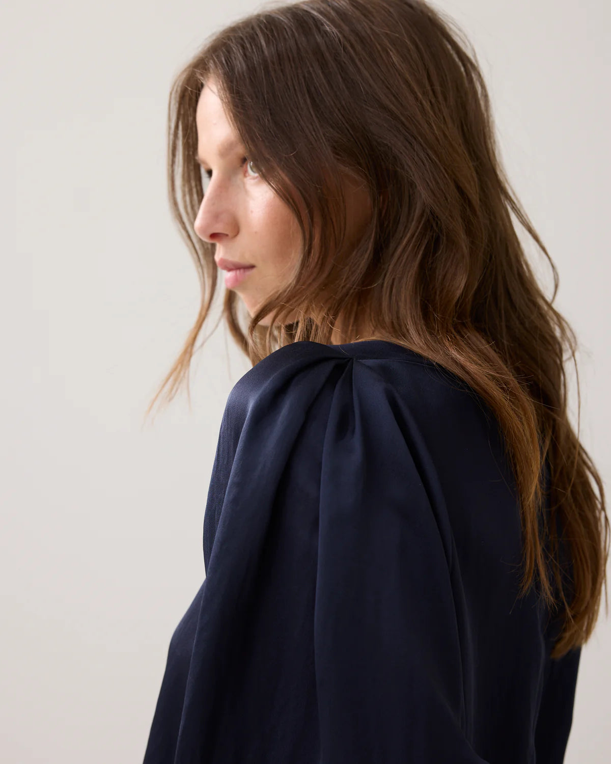 Summum Navy Silky Top