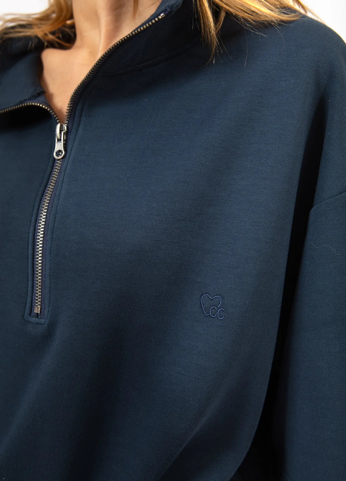 CC Heart Billie Zip Tee-Navy