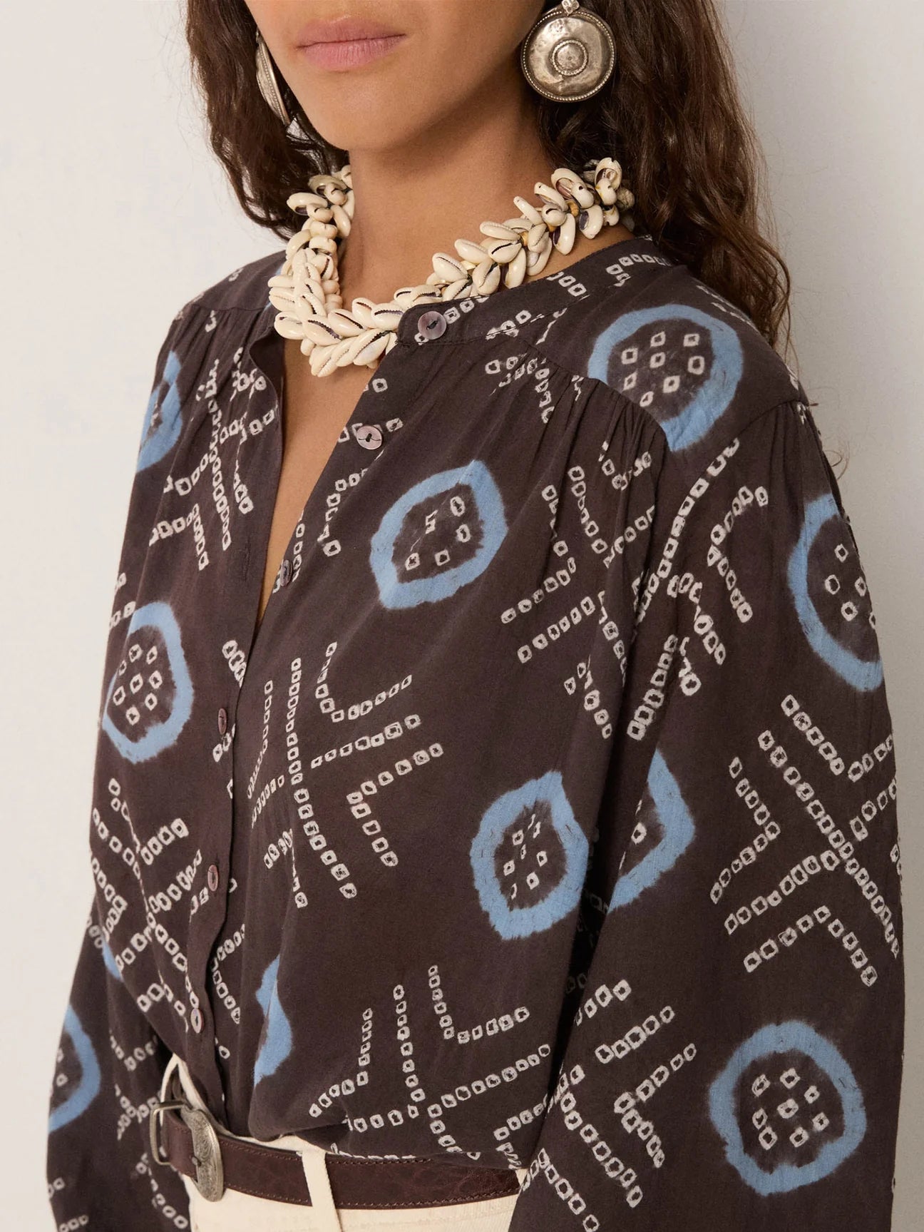 Maison Hotel Omara Blouse-Stormy Blue