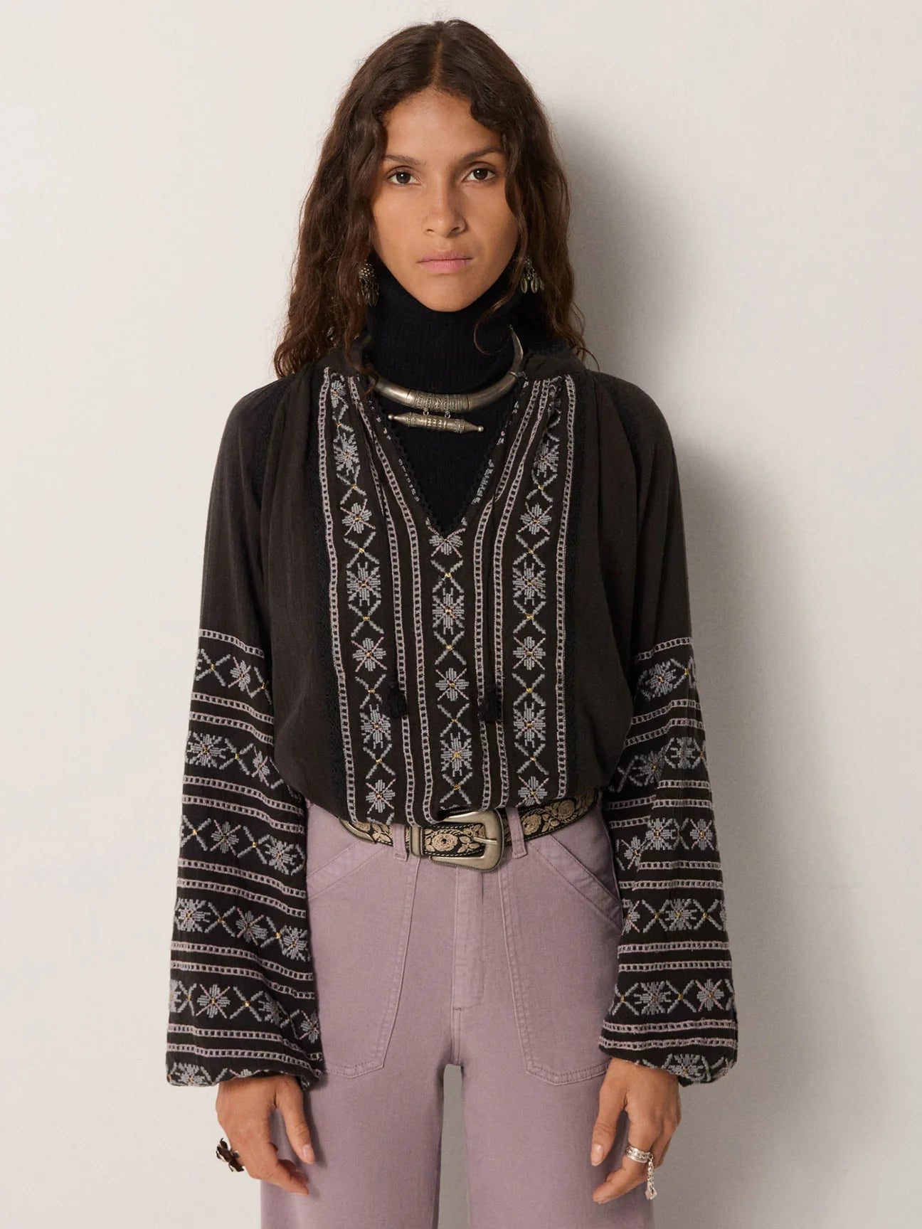 Maison Hotel Virginia Blouse-Dusty Blue