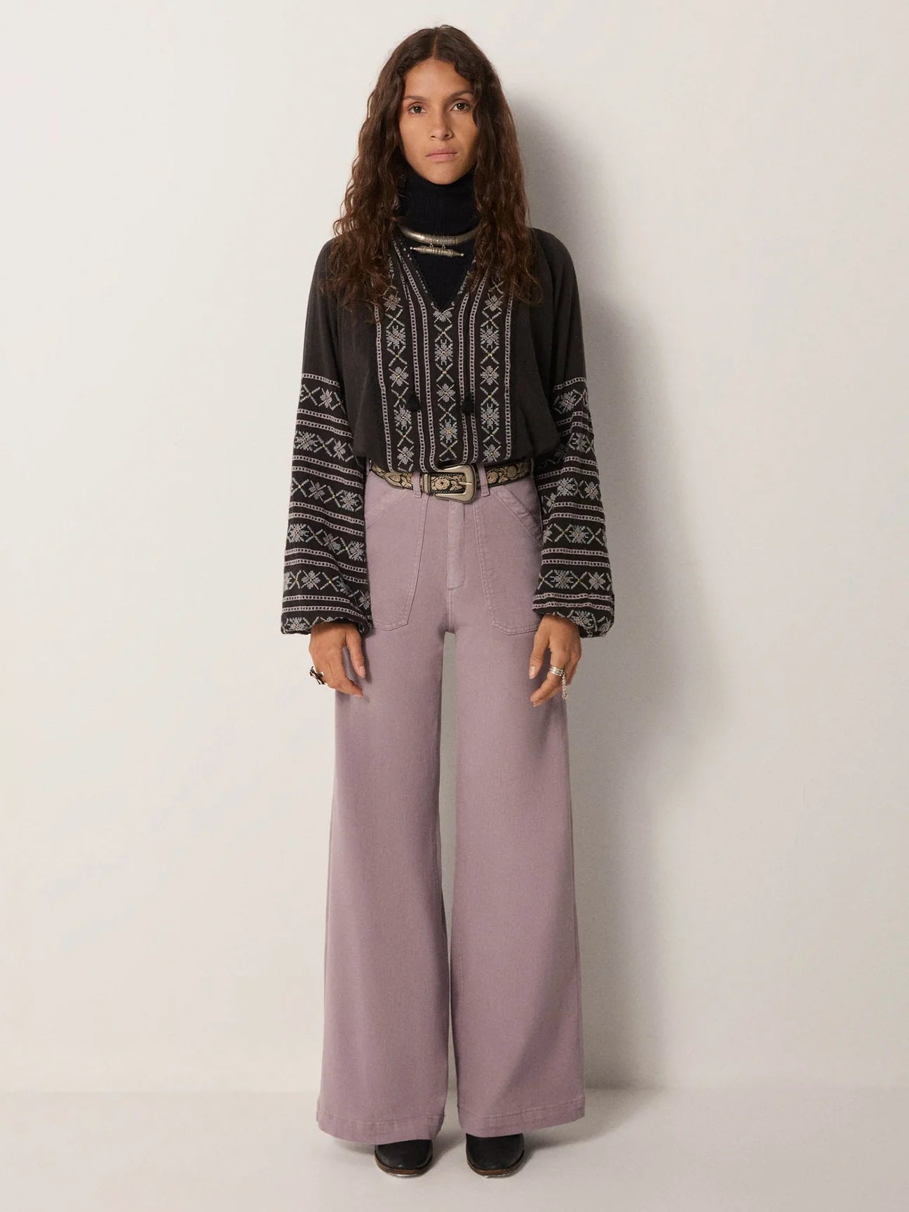 Maison Hotel Virginia Blouse-Dusty Blue