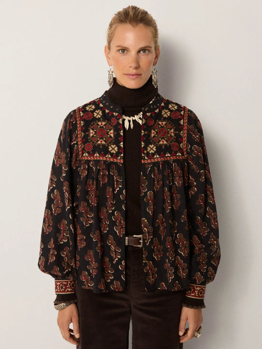 Maison Hotel Scarlet Blouse-Black Coffee