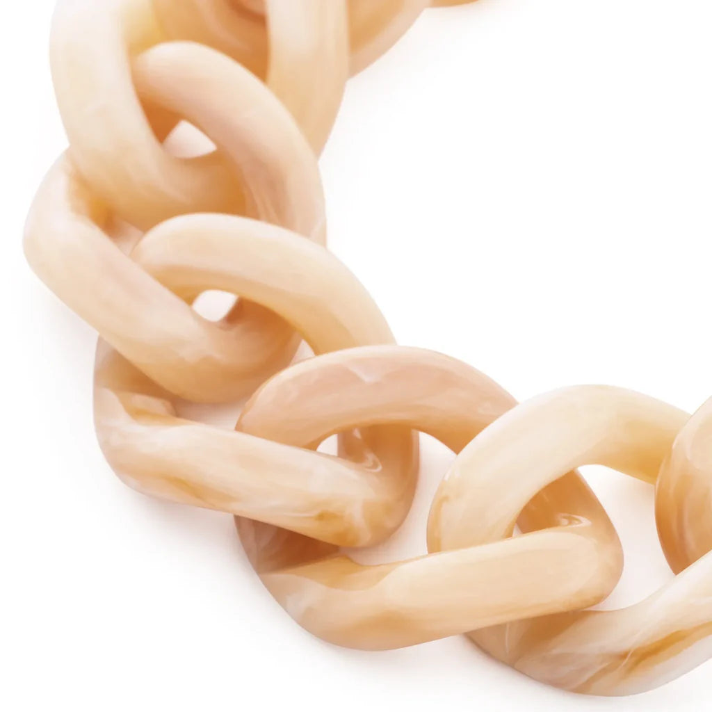 Vanessa Baroni Flat Chain Bracelet Crème Brûlée Marble