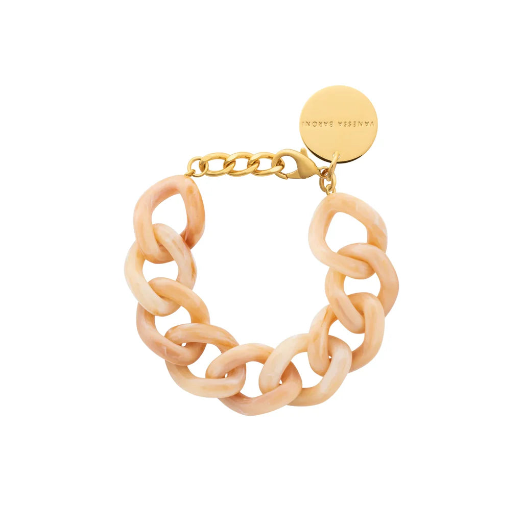Vanessa Baroni Flat Chain Bracelet Crème Brûlée Marble