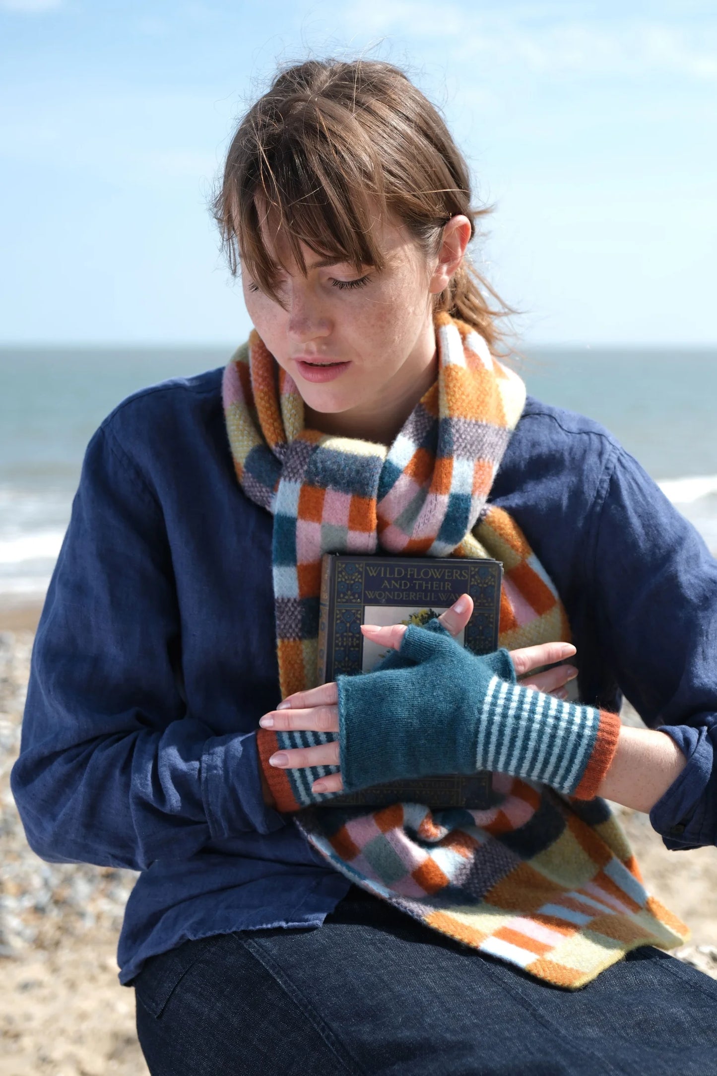 Quinton +Chadwick Angora Fingerless Mittens-Medow Patch