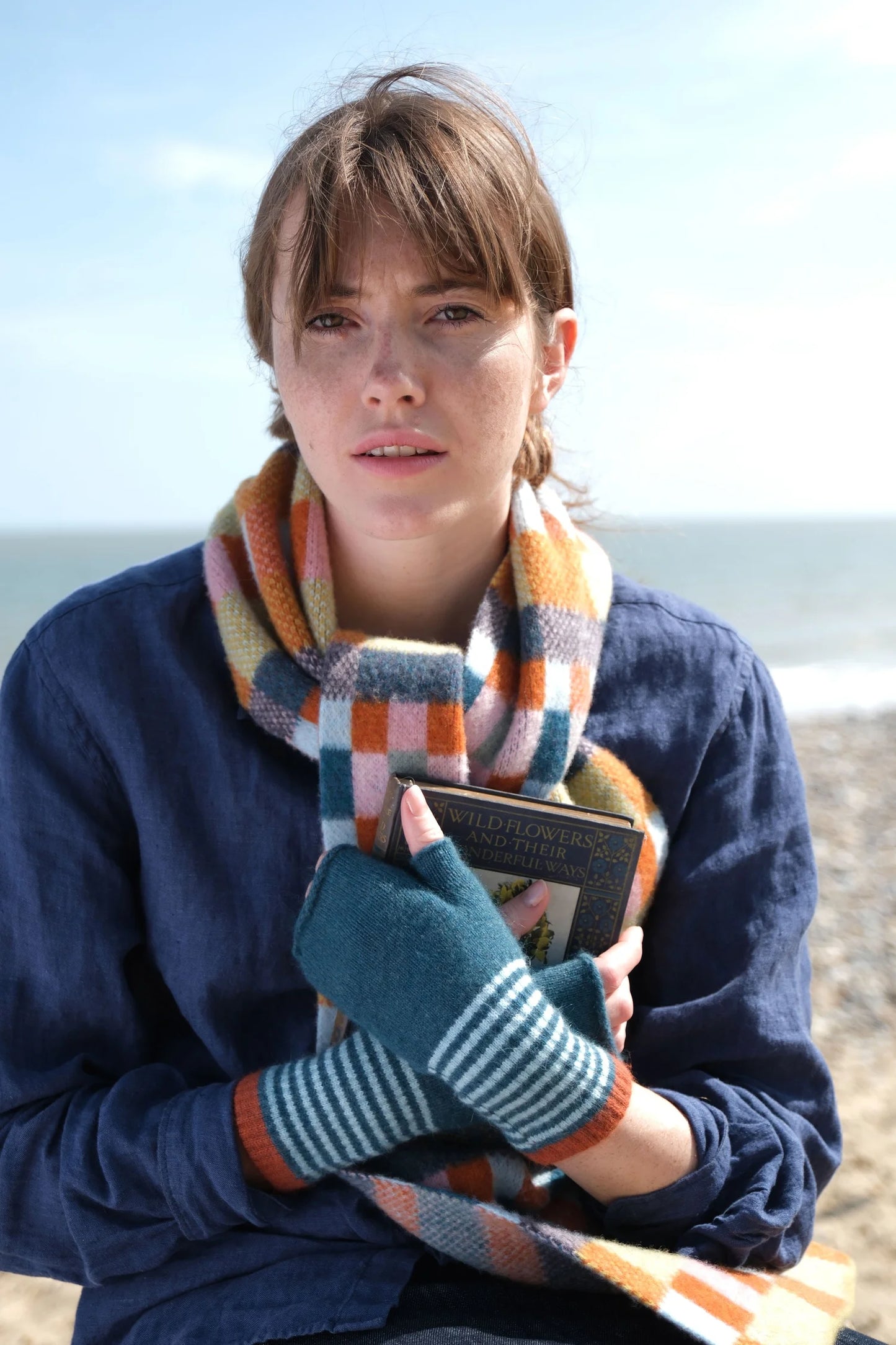 Quinton +Chadwick Angora Fingerless Mittens-Medow Patch