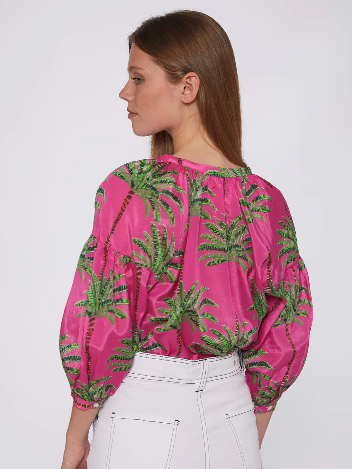 Vilagallo Shirt Mabel Pink Palm Tree
