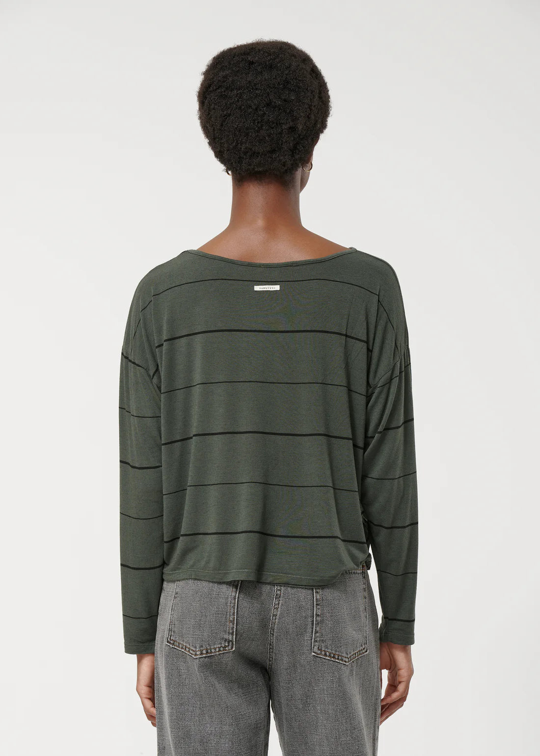 Humility Khaki Stripe Long Sleeve T shirt