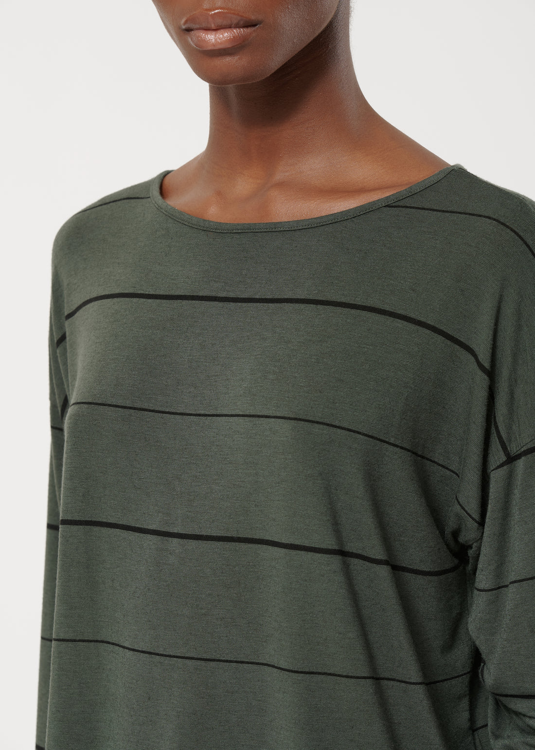 Humility Khaki Stripe Long Sleeve T shirt