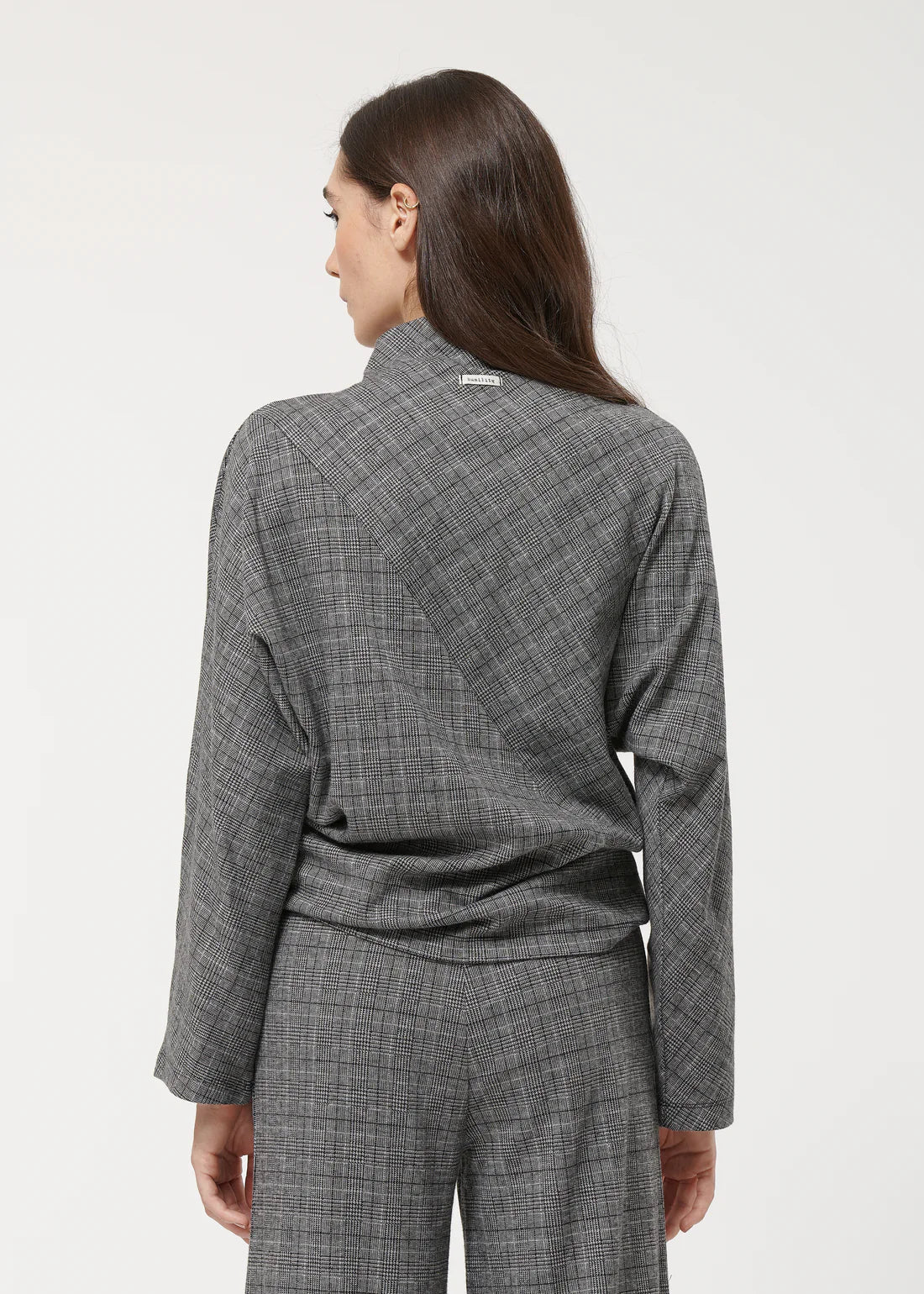 Humility Grey Checked Top