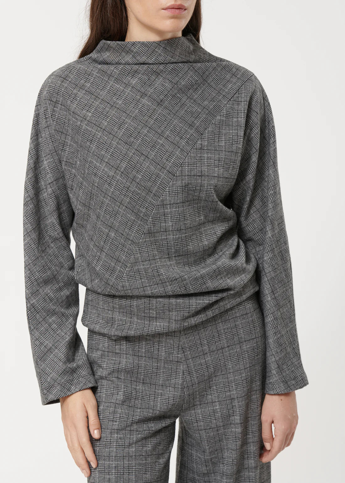 Humility Grey Checked Top