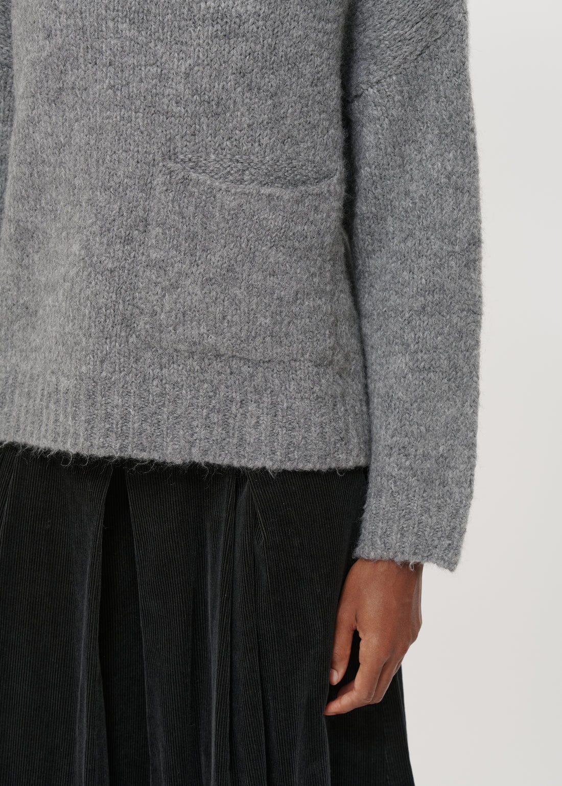 Humility Grey Boucle Knit Sweater