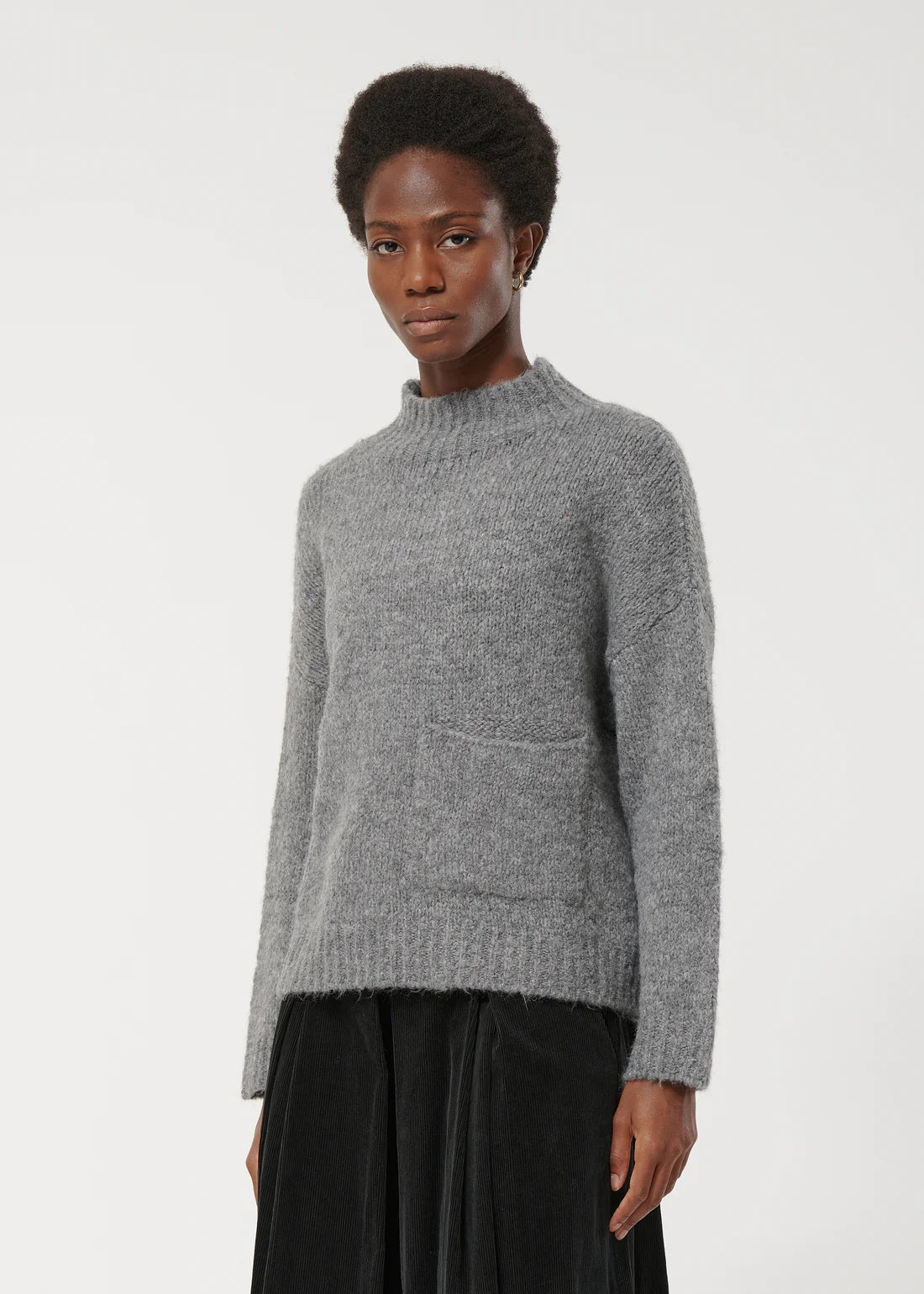 Humility Grey Boucle Knit Sweater