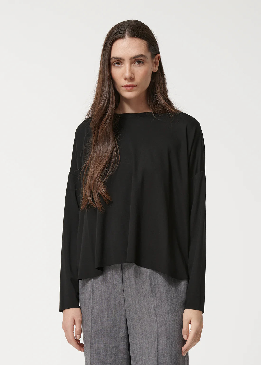 Humility Black Oversized Long sleeved T shirt